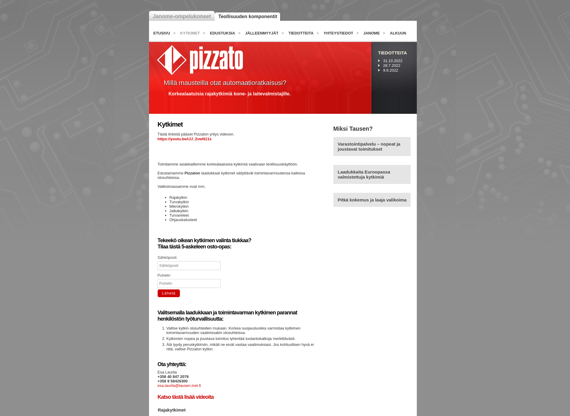 Screenshot for pizzato.fi