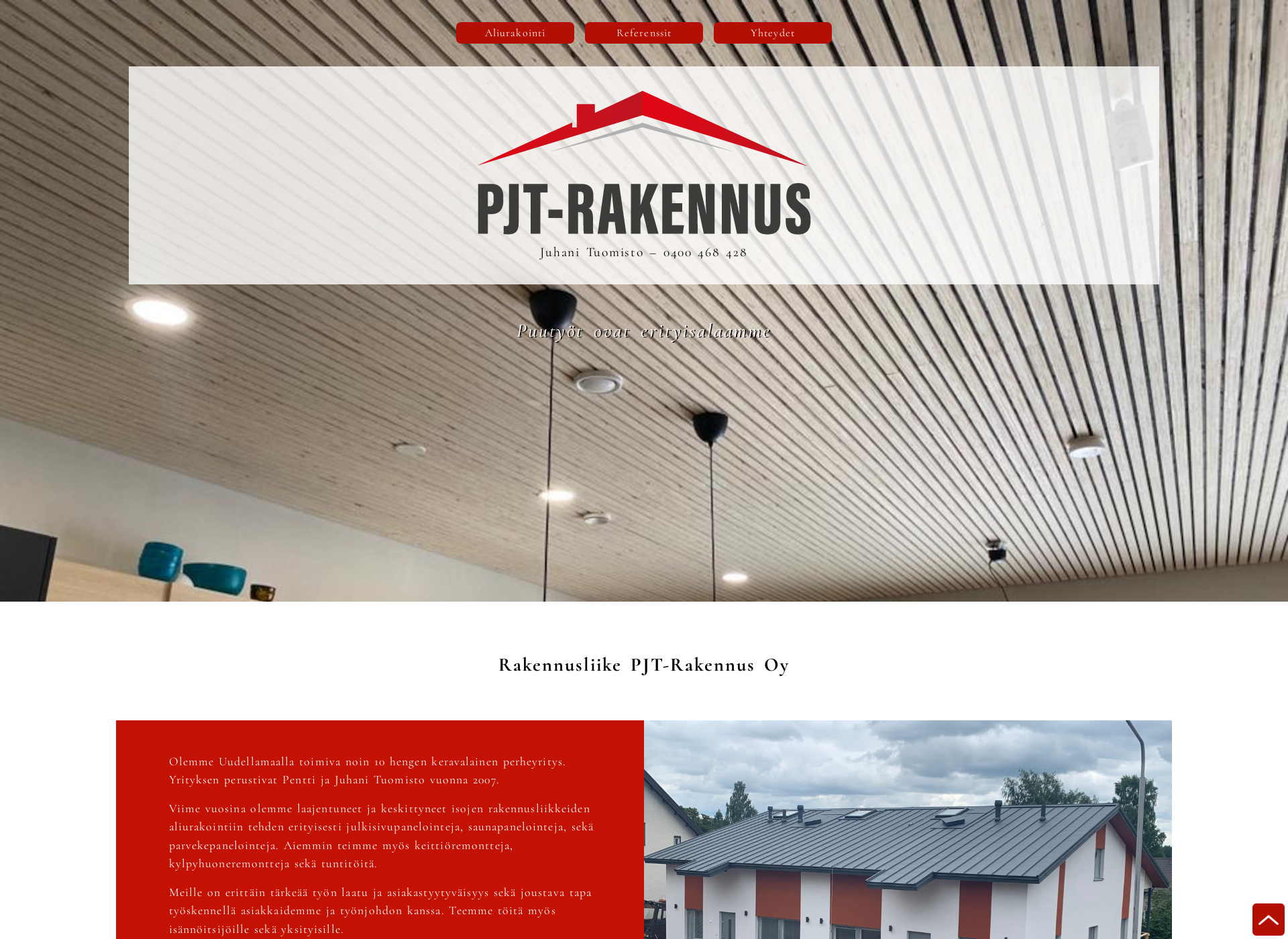Screenshot for pjtrakennus.fi