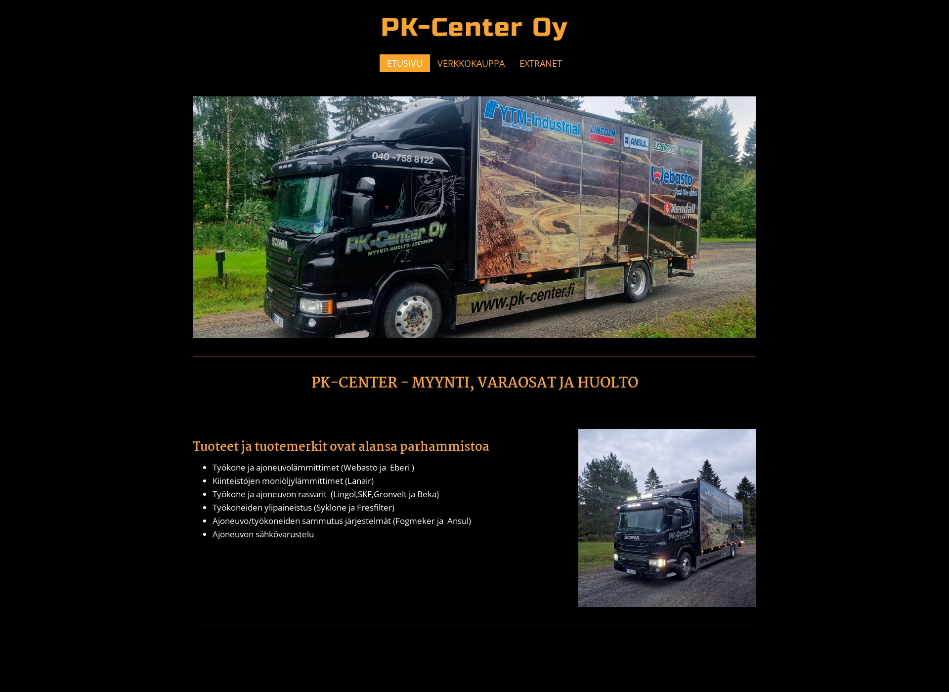 Skärmdump för pk-center.fi