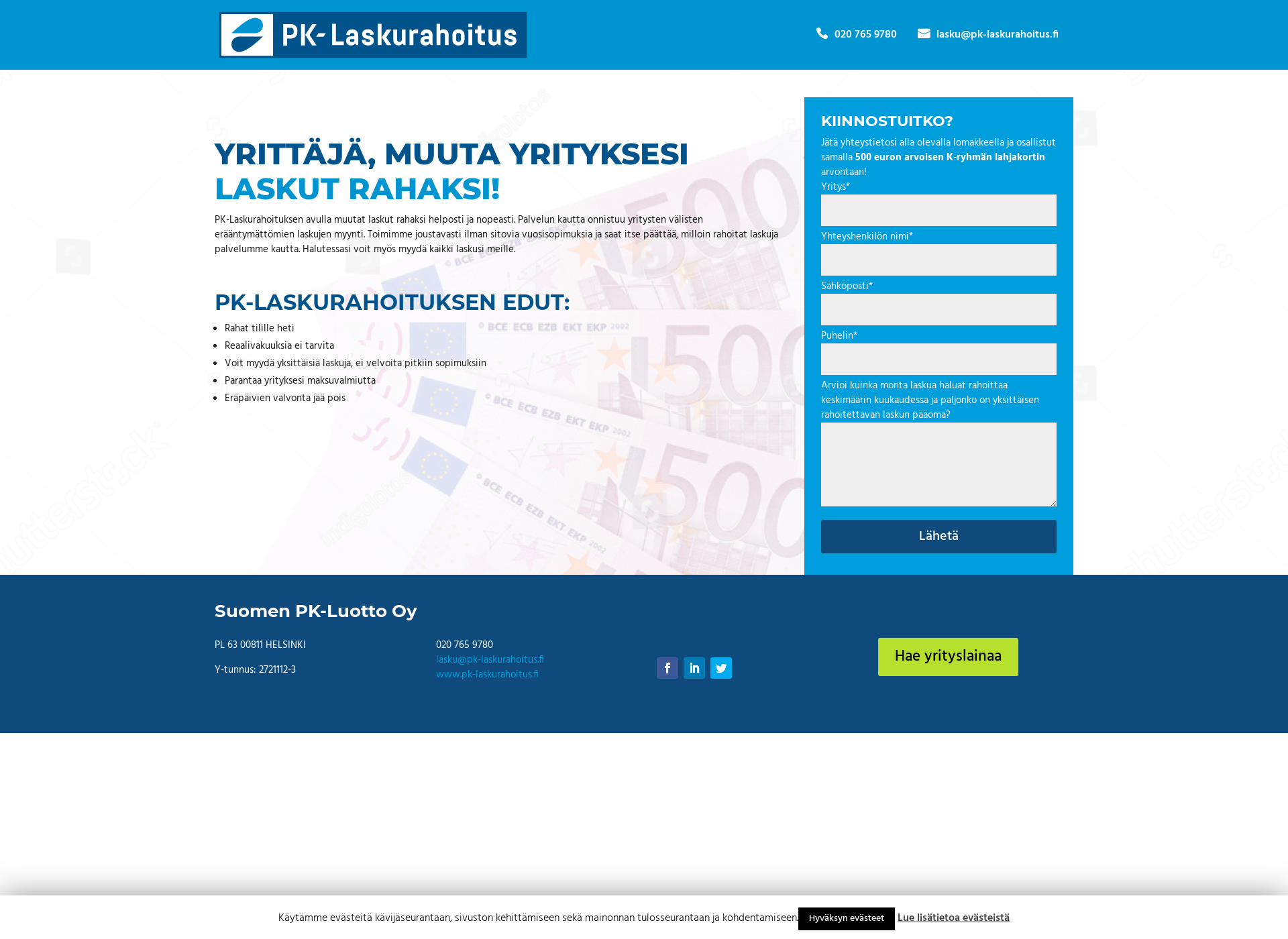 Screenshot for pk-laskurahoitus.fi