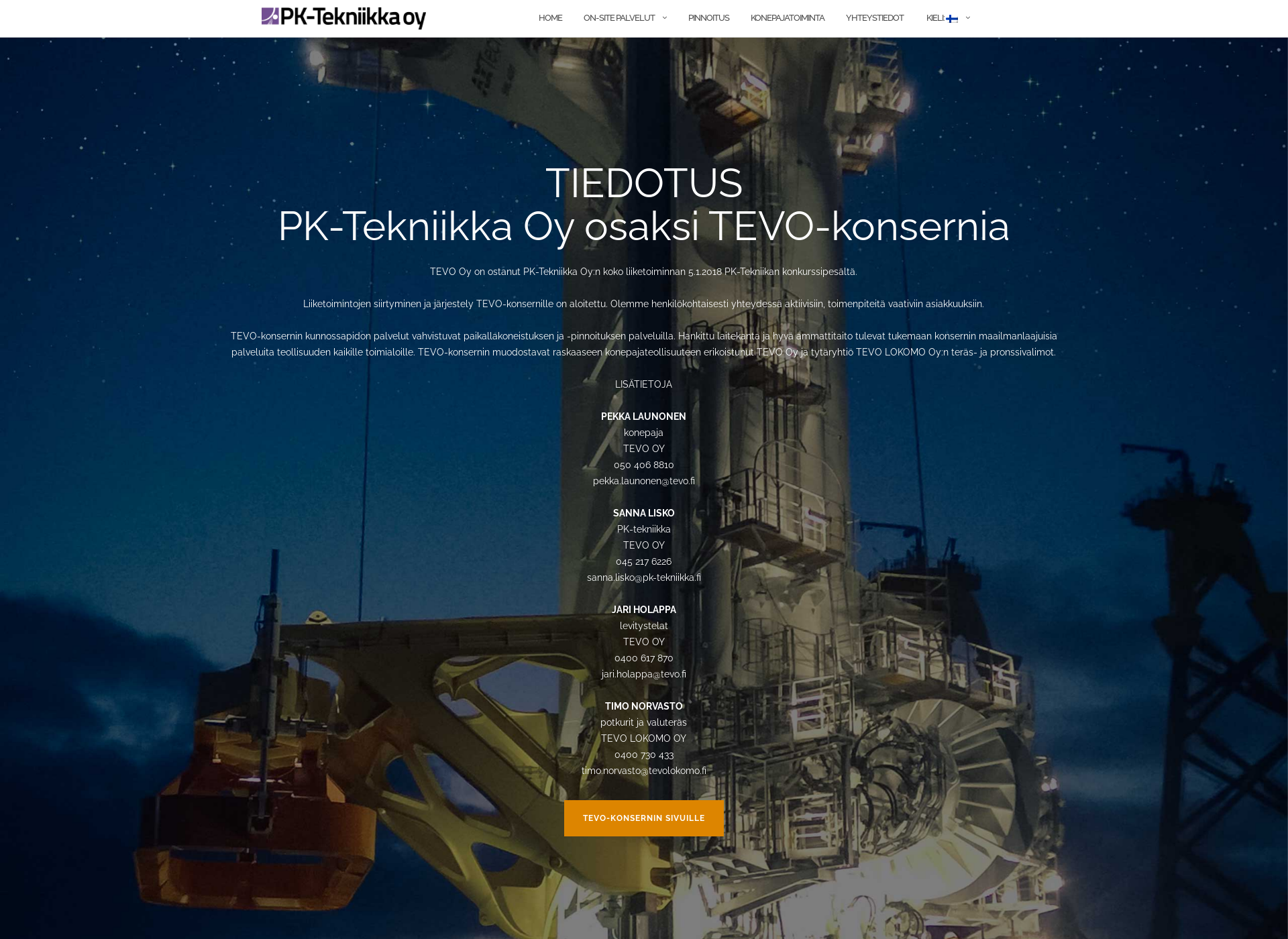 Screenshot for pk-tekniikka.fi