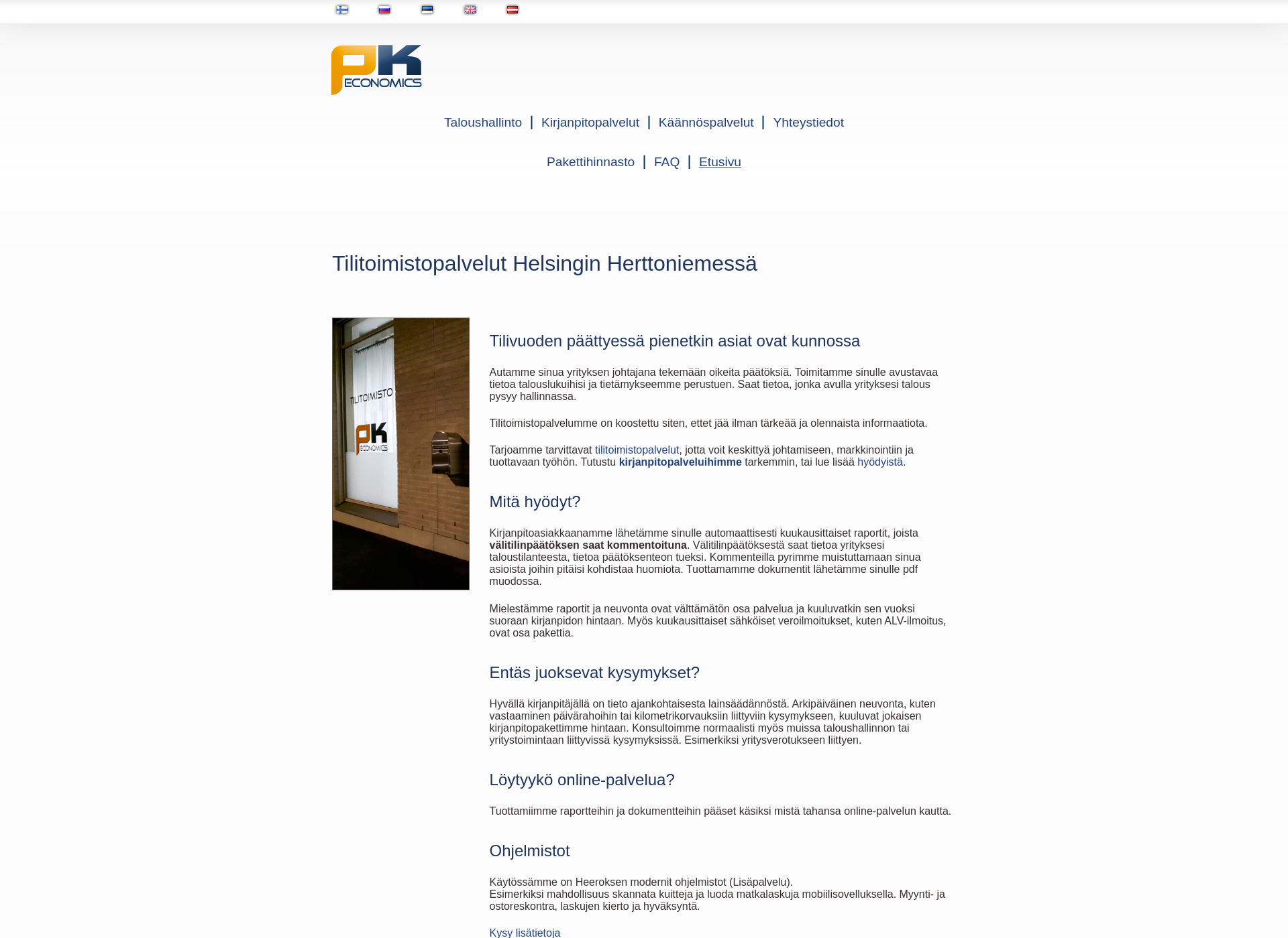 Skärmdump för pke.fi