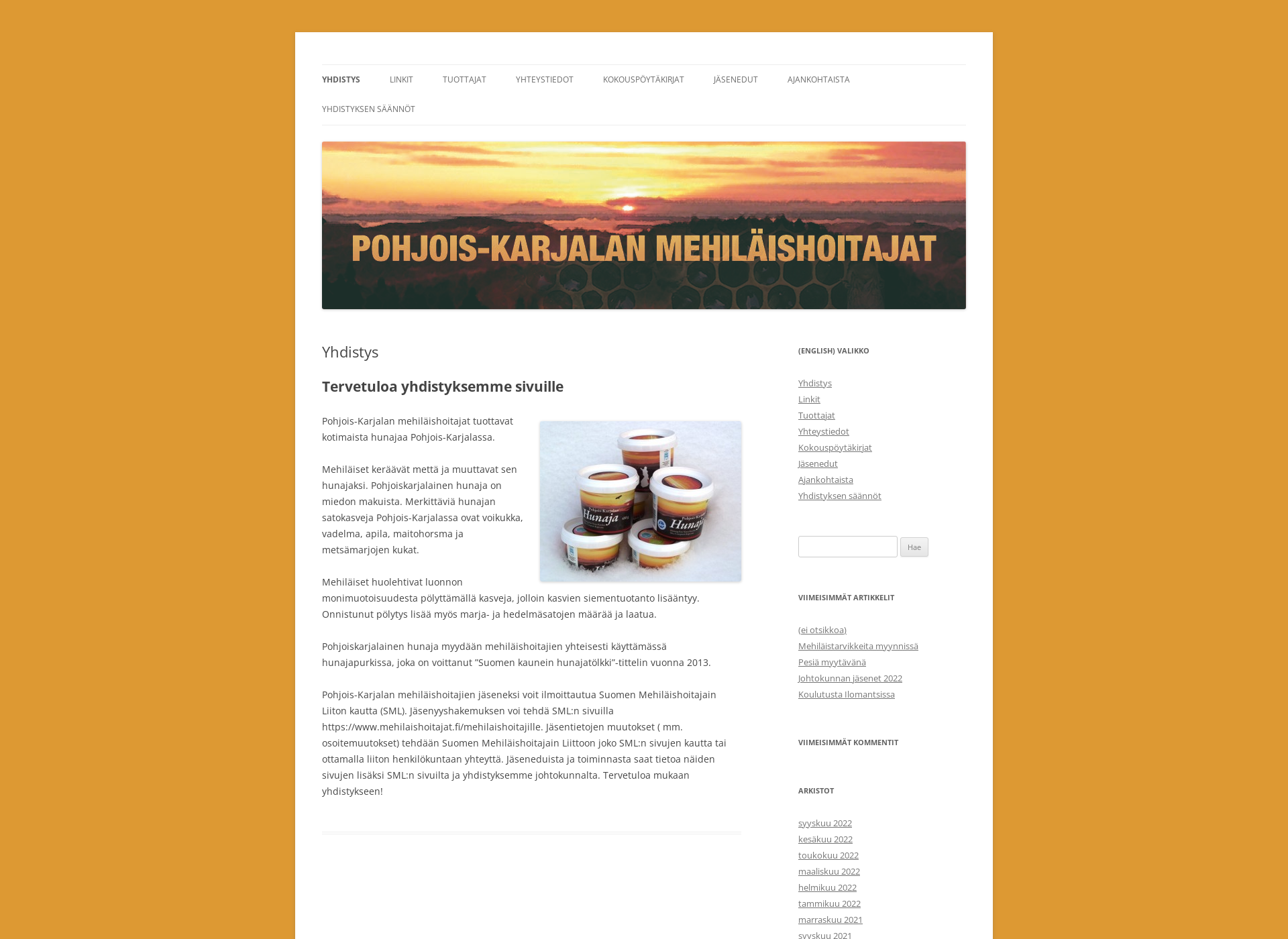 Skärmdump för pkmehilaishoitajat.fi