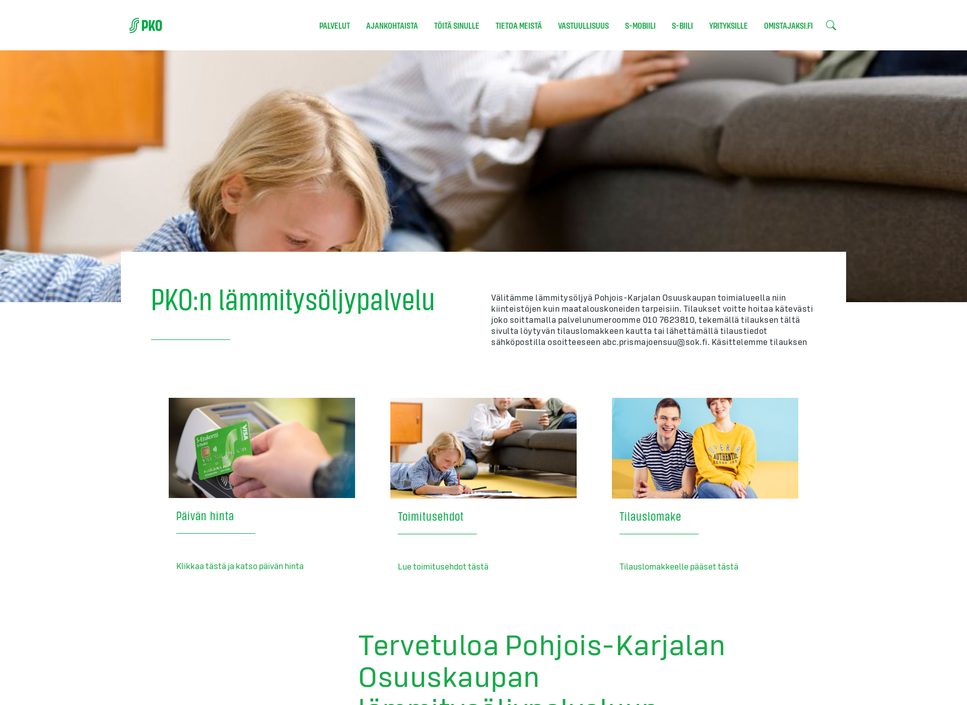 Skärmdump för pkooljypalvelu.fi