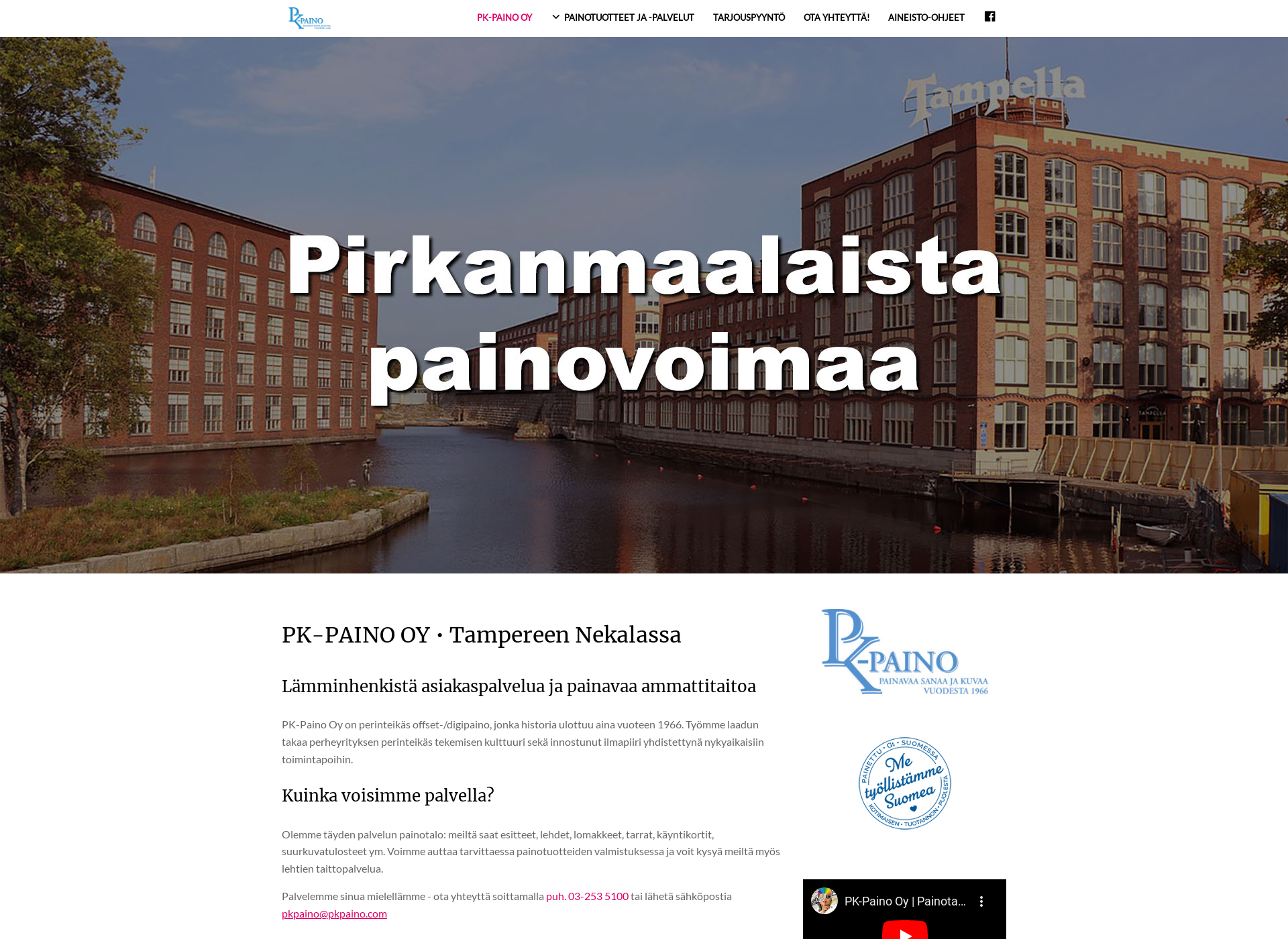 Skärmdump för pkpaino.fi