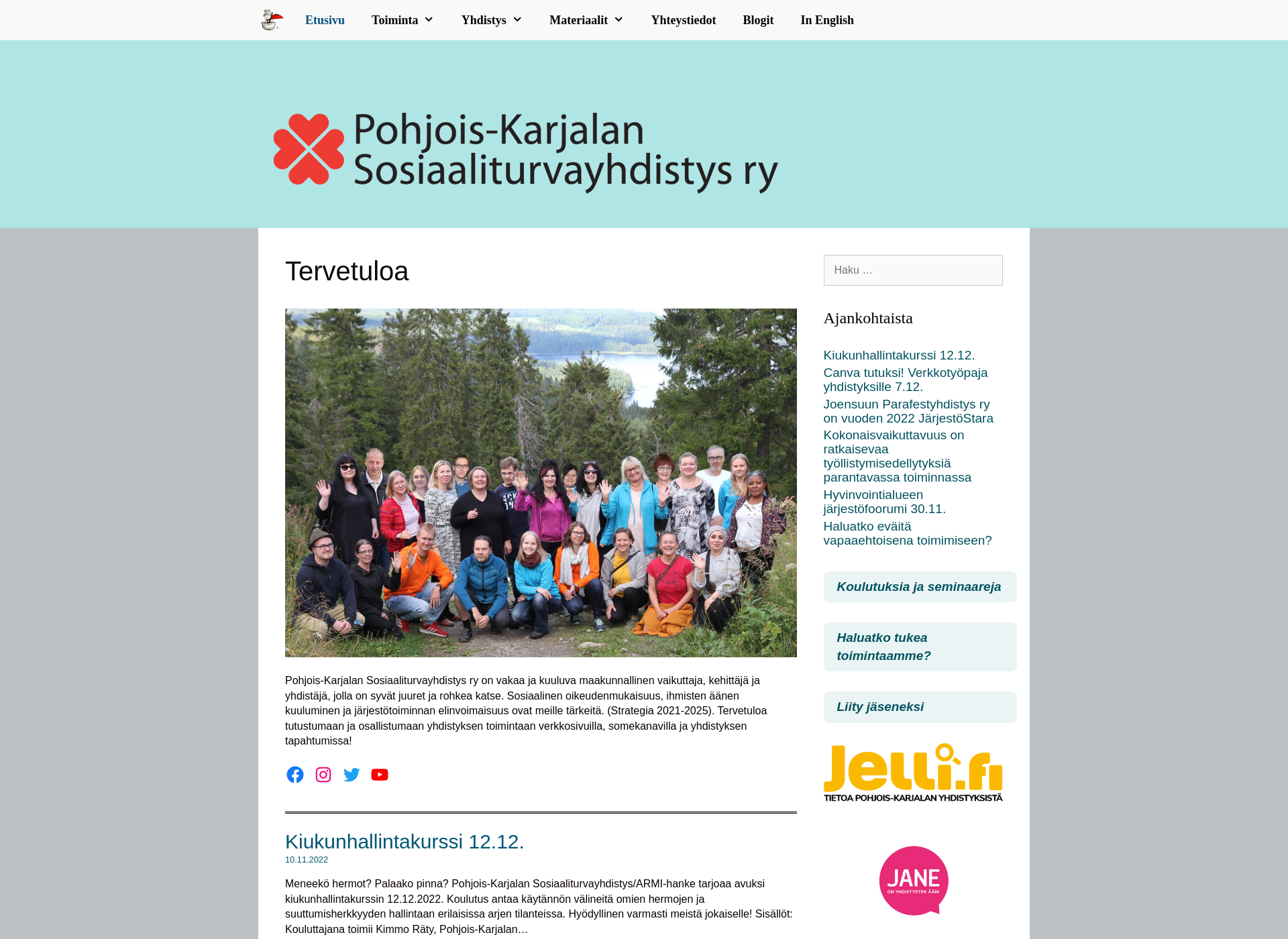 Skärmdump för pksotu.fi
