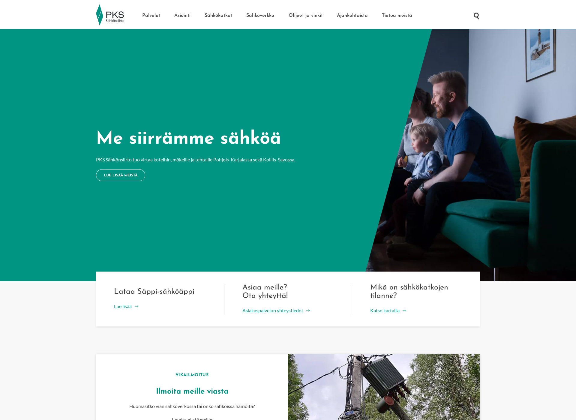 Screenshot for pkssahkonsiirto.fi