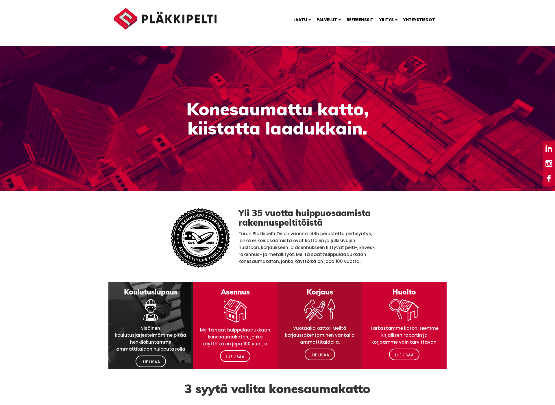 Skärmdump för plakkipelti.fi