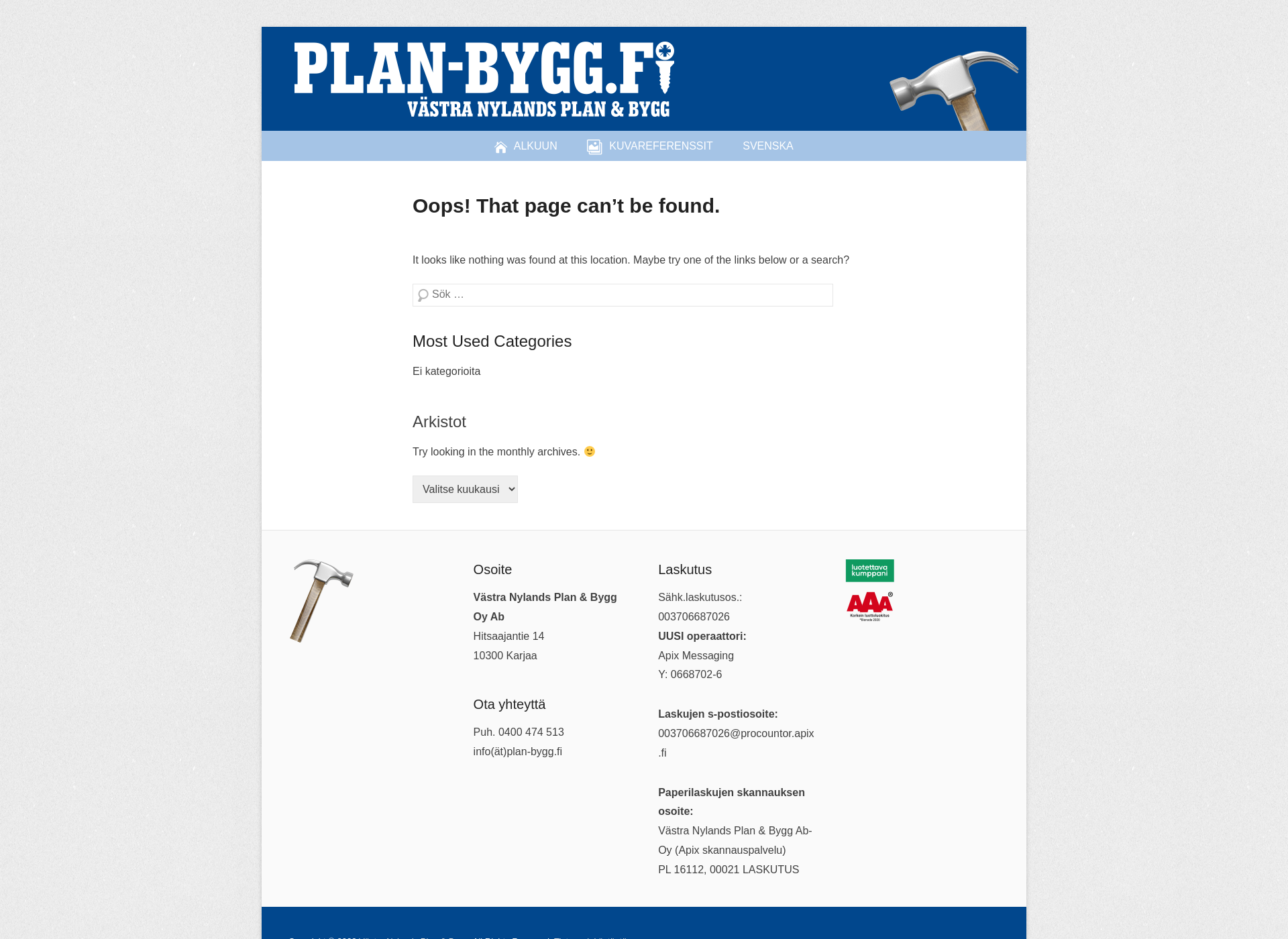Screenshot for plan-bygg.fi