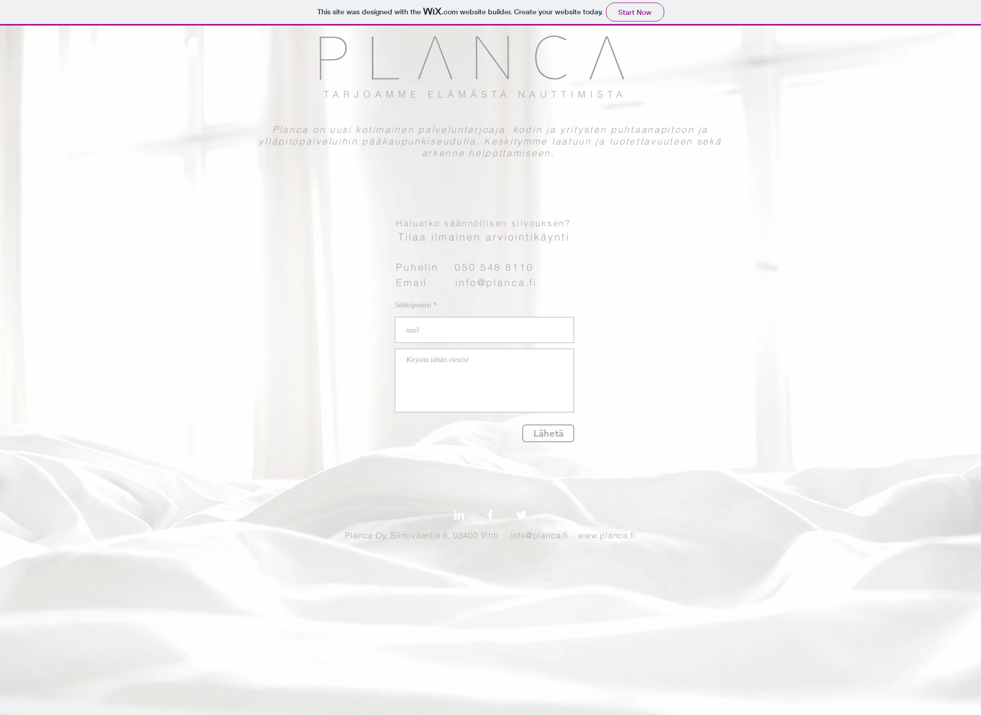 Skärmdump för planca.fi