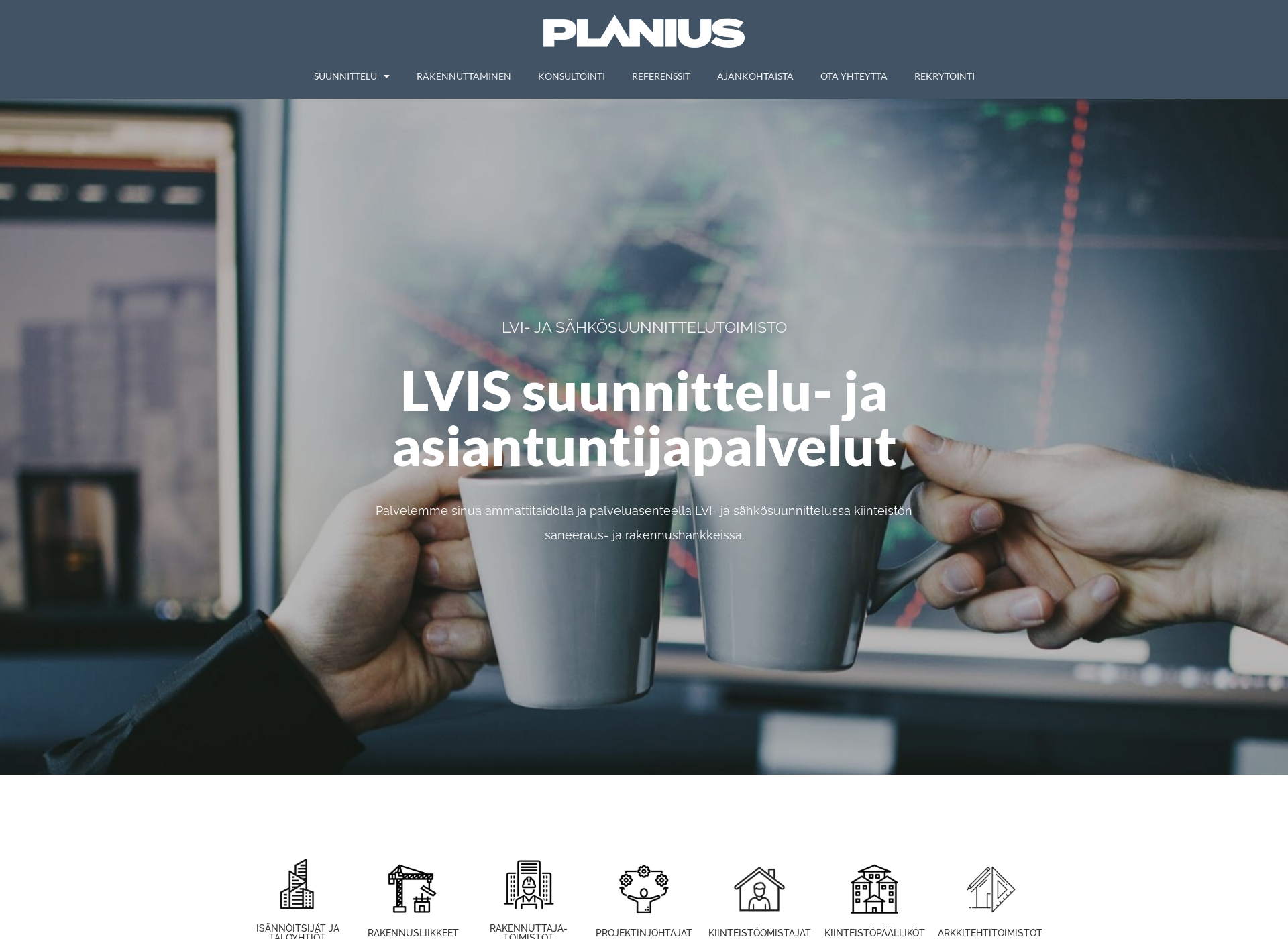 Skärmdump för planius.fi