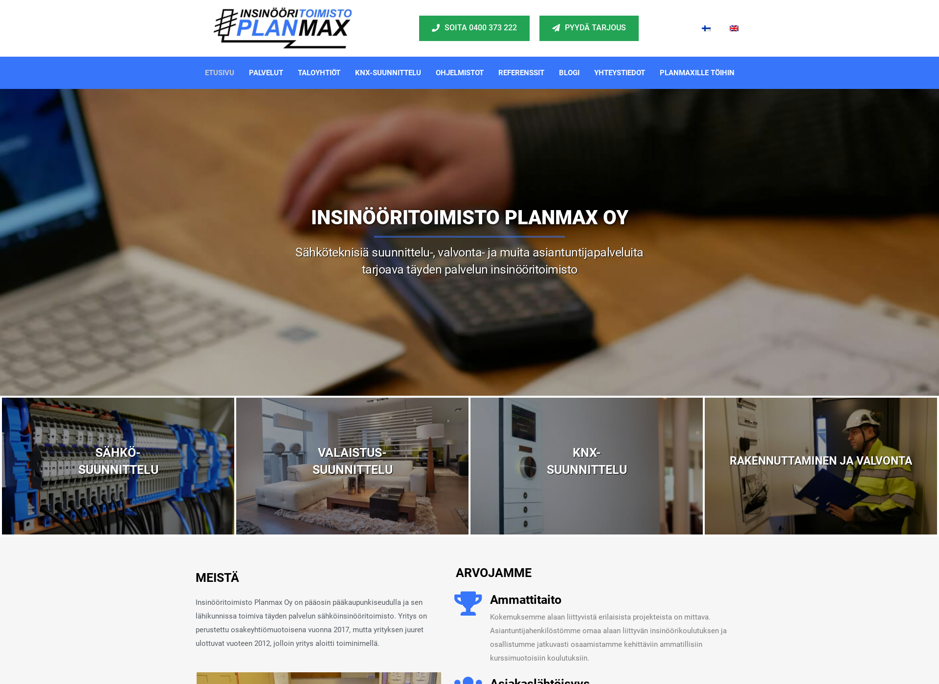 Skärmdump för planmax.fi