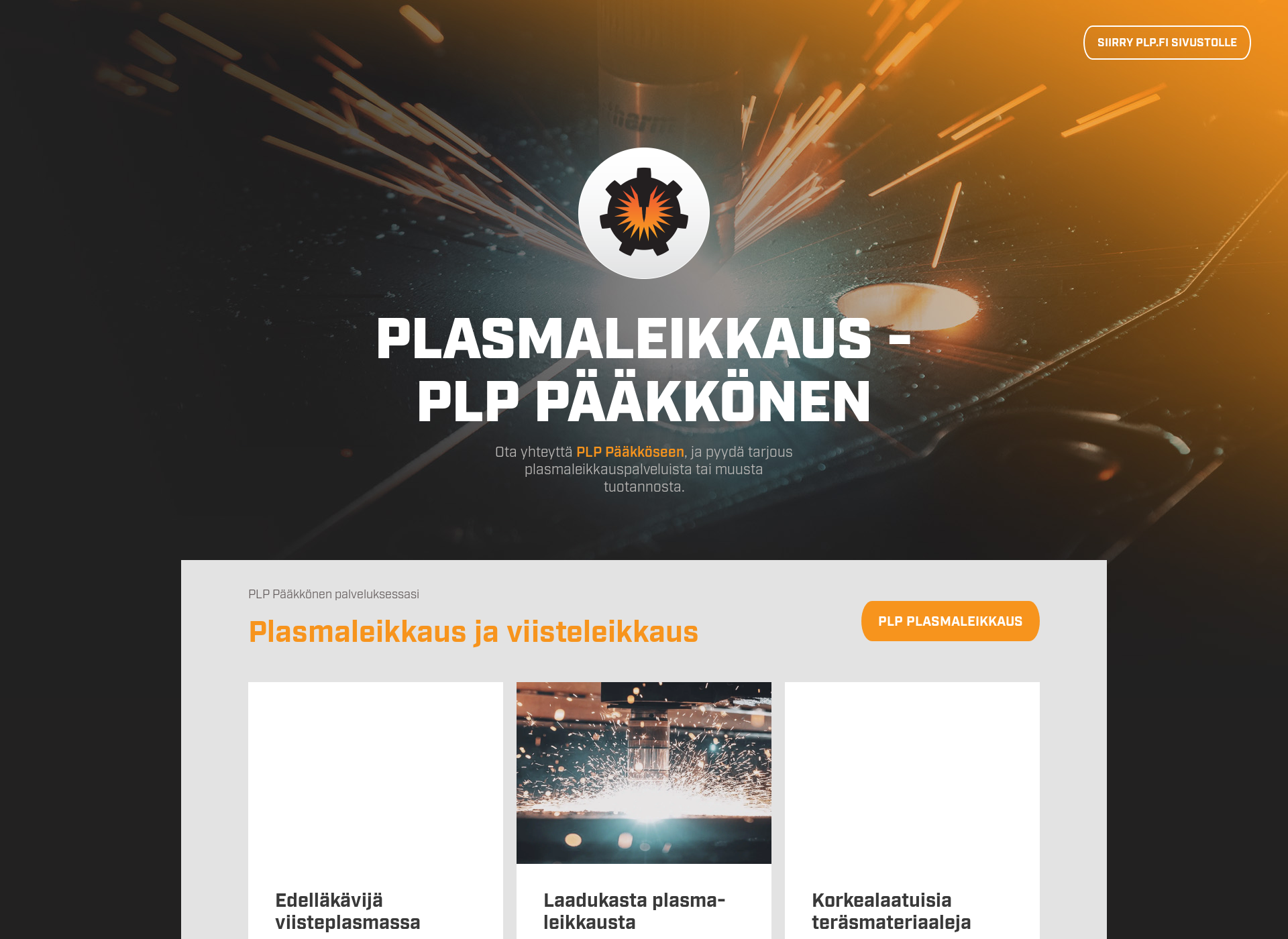 Skärmdump för plasmaleikkaus.fi