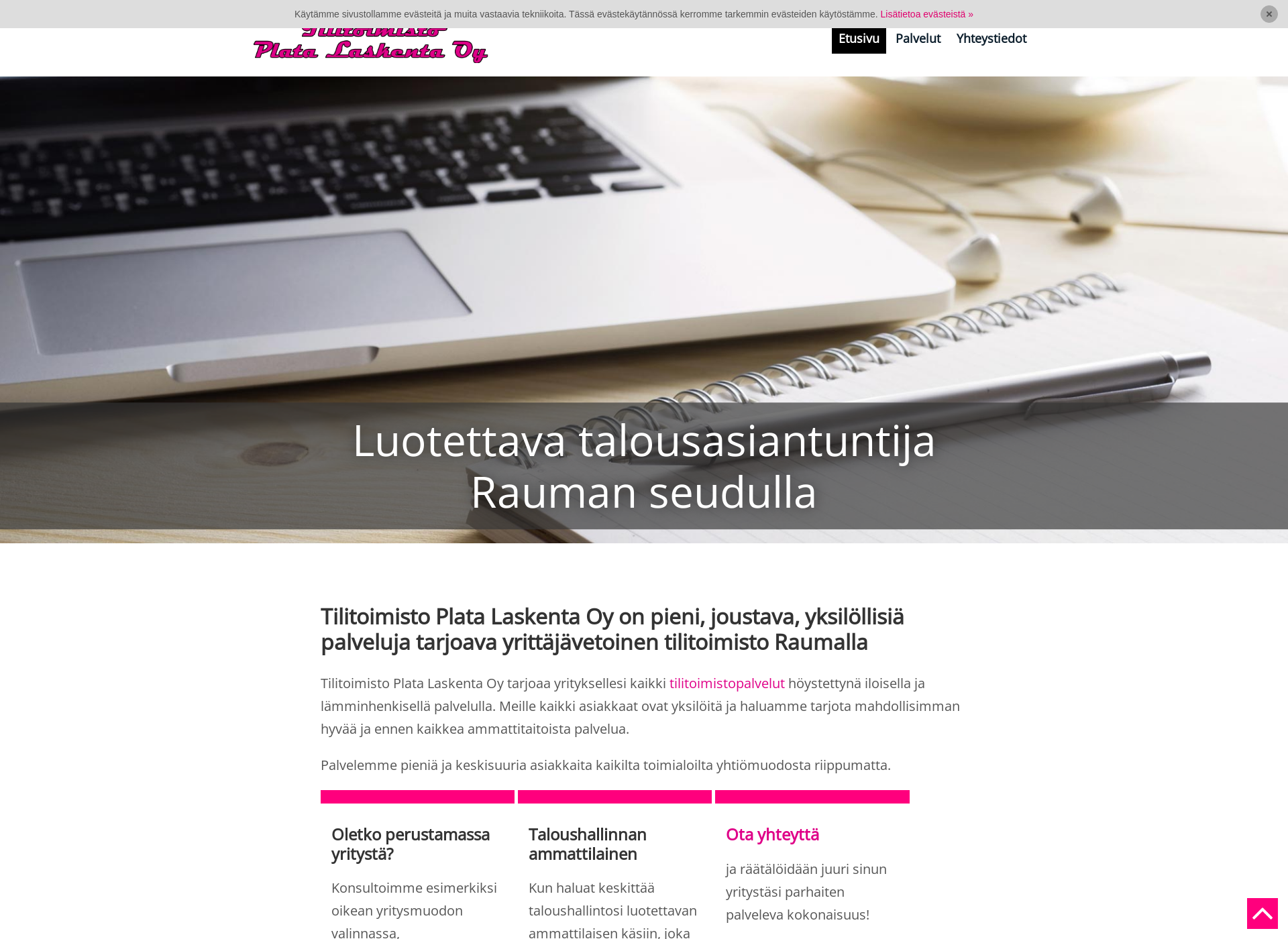 Skärmdump för platalaskenta.fi