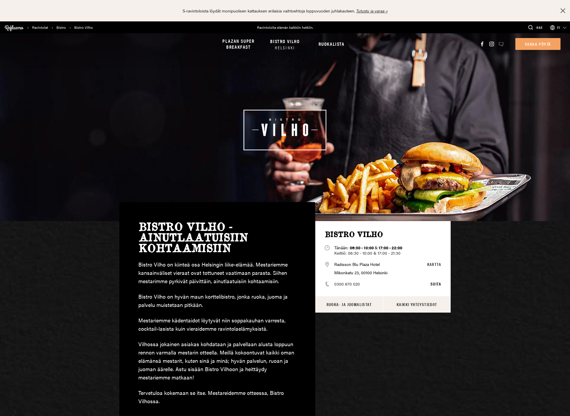 Screenshot for plazarestaurant.fi