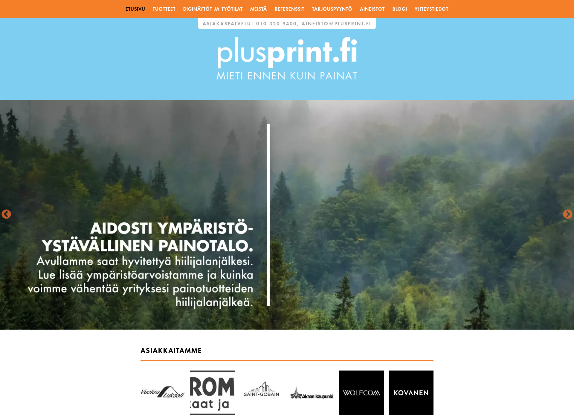 Skärmdump för plusprint.fi