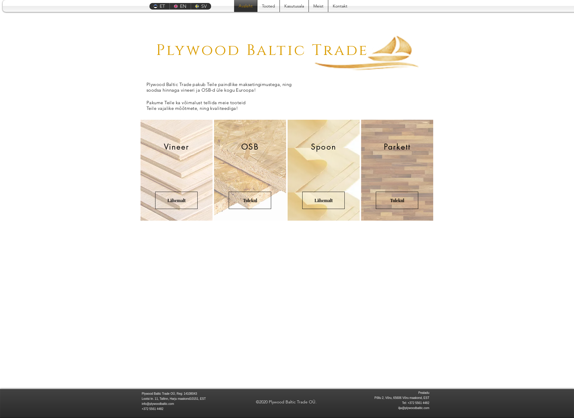 Skärmdump för plywoodbaltic.fi