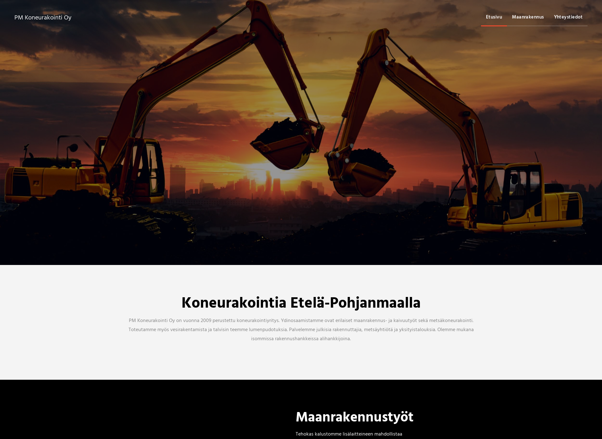 Skärmdump för pmkoneurakointi.fi