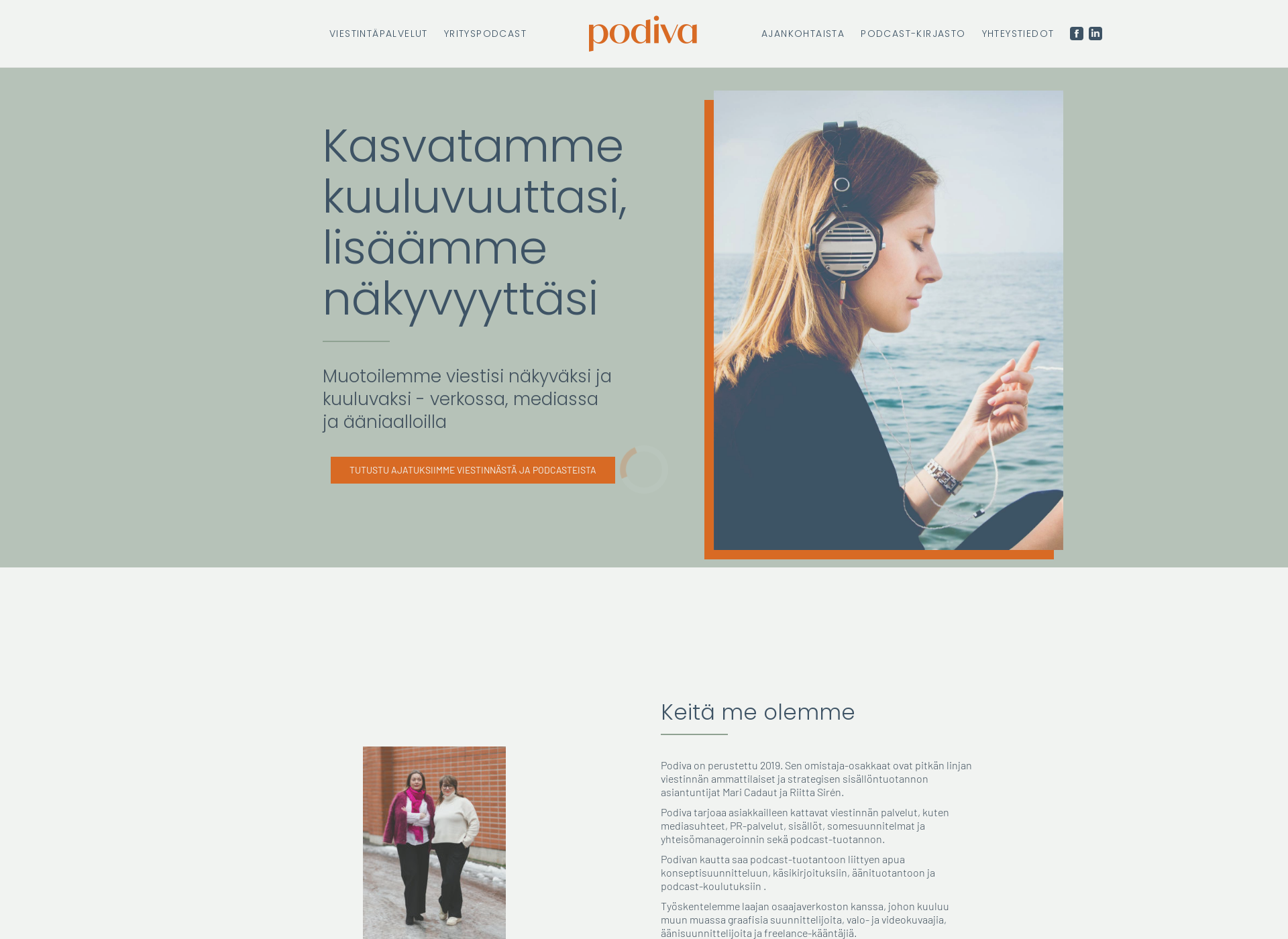 Skärmdump för podiva.fi
