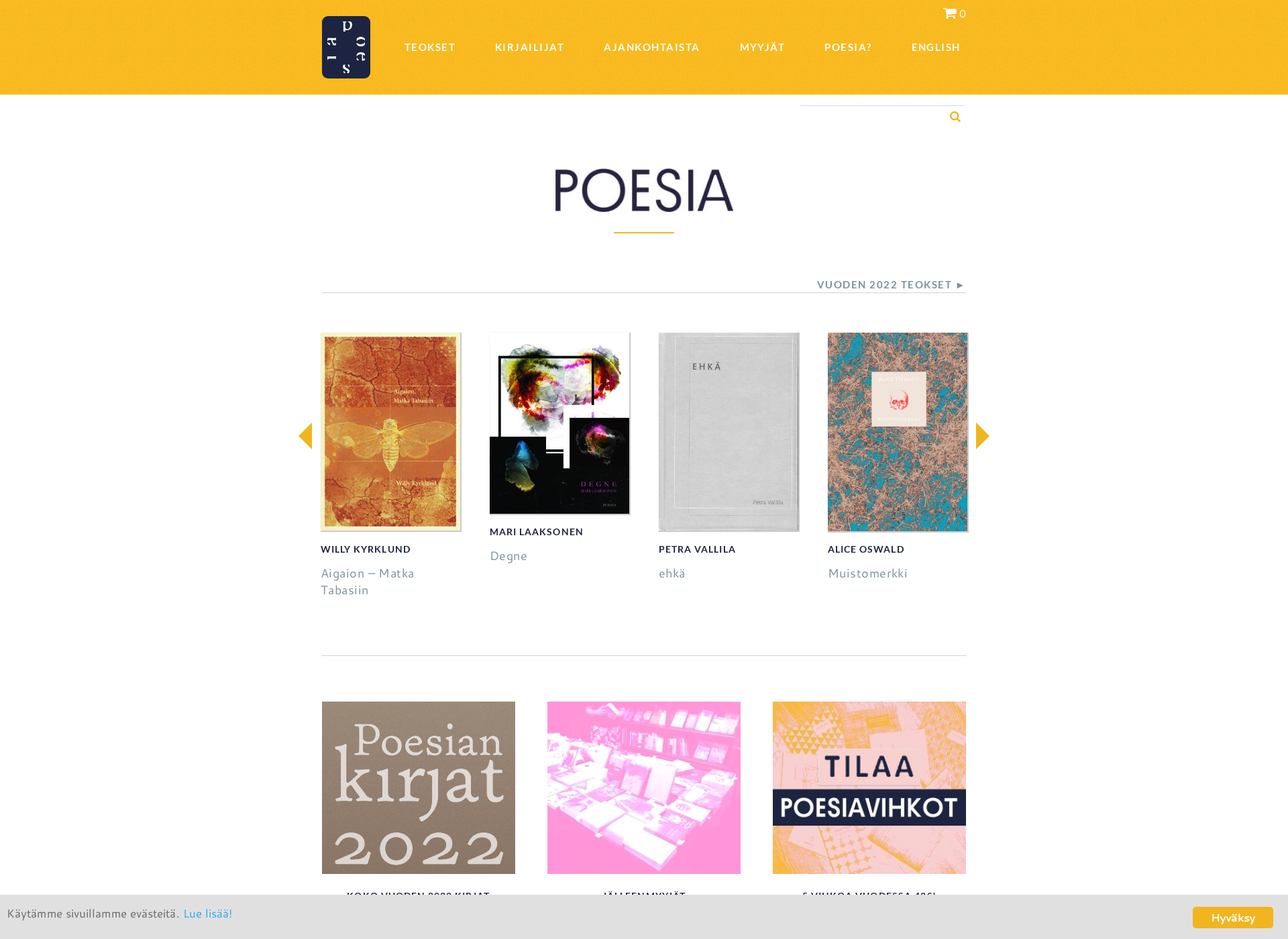 Skärmdump för poesia.fi