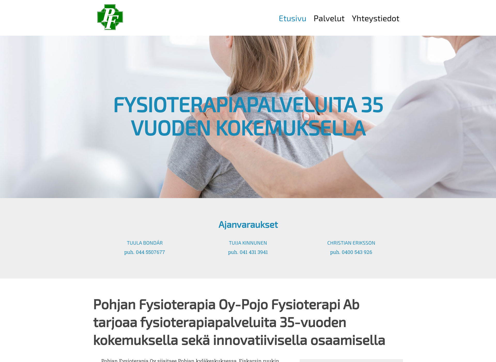 Screenshot for pohjanfysioterapia.fi