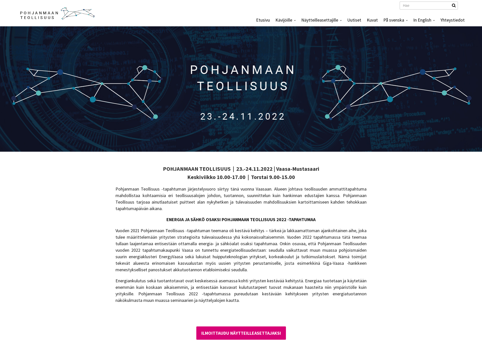 Screenshot for pohjanmaanteollisuus.fi