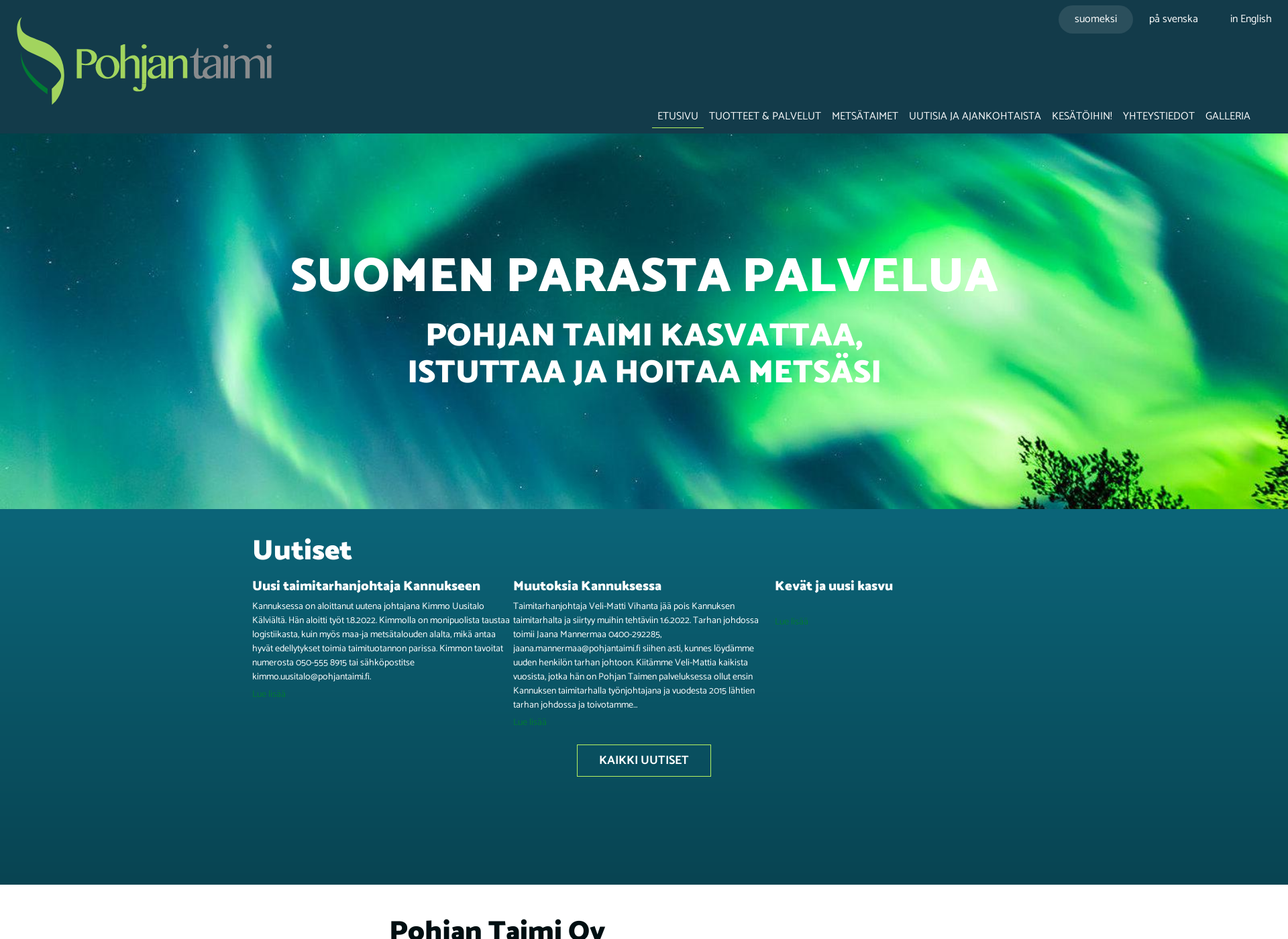 Screenshot for pohjantaimi.fi