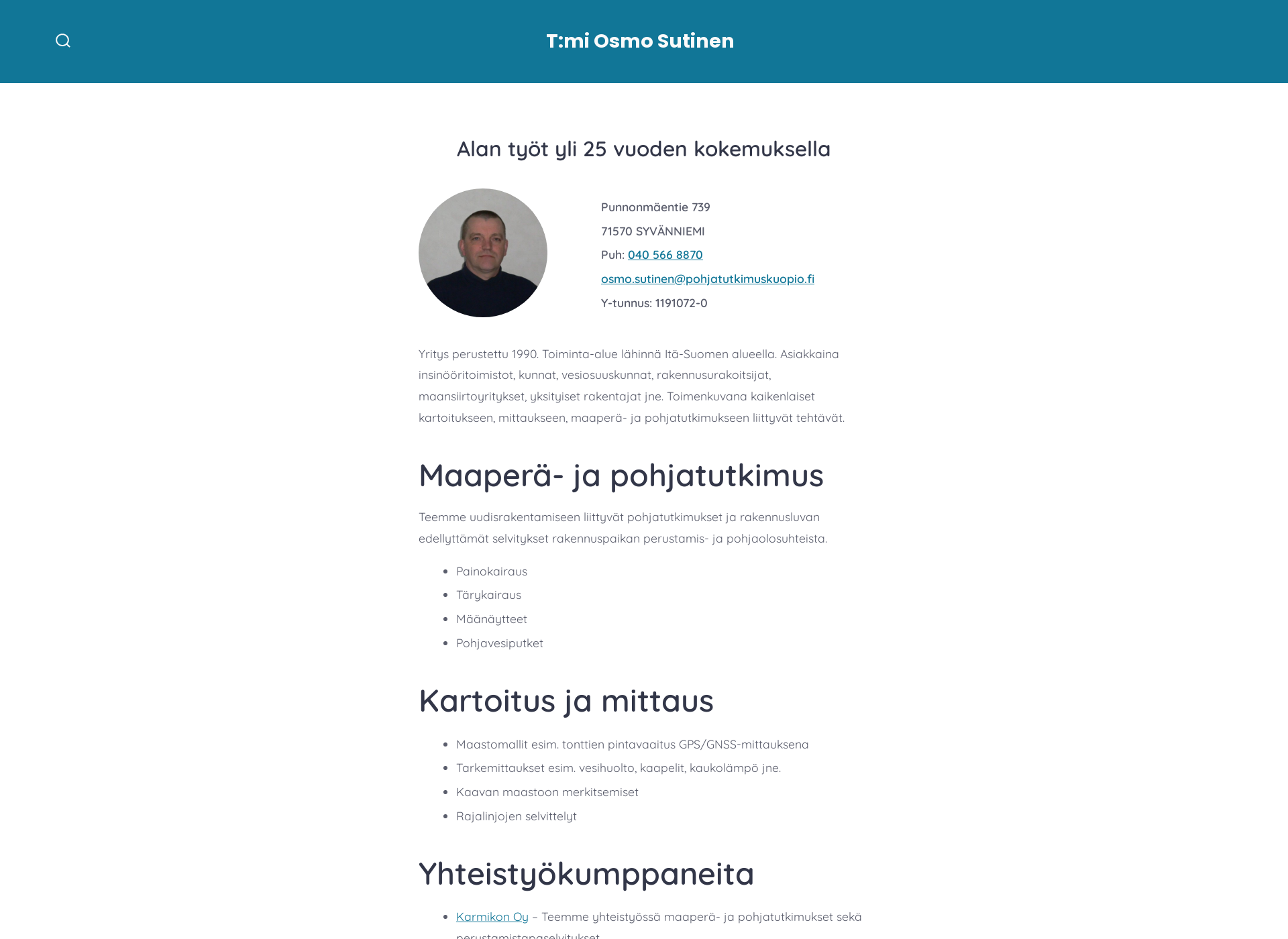 Skärmdump för pohjatutkimuskuopio.fi