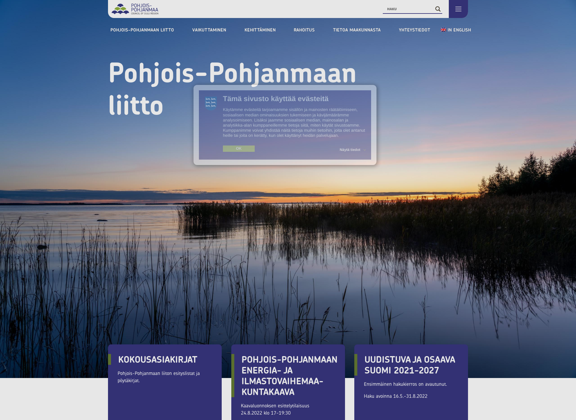 Screenshot for pohjois-pohjanmaa.fi