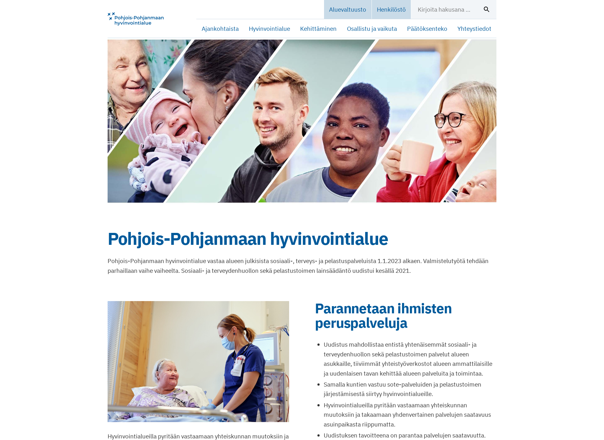 Screenshot for pohjois-pohjanmaanhyvinvointialue.fi