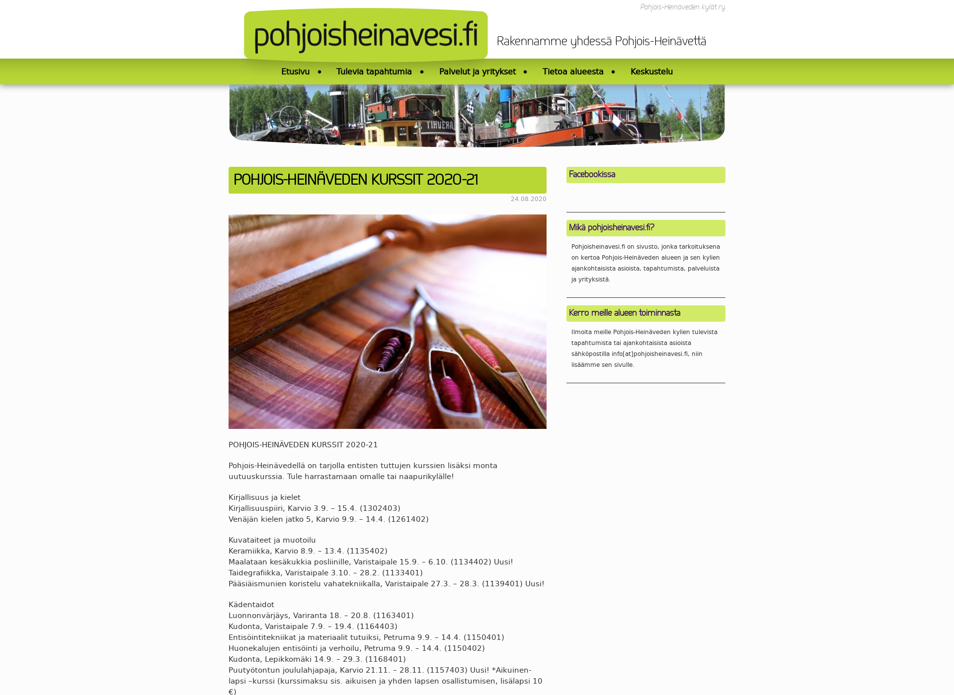 Screenshot for pohjoisheinavesi.fi