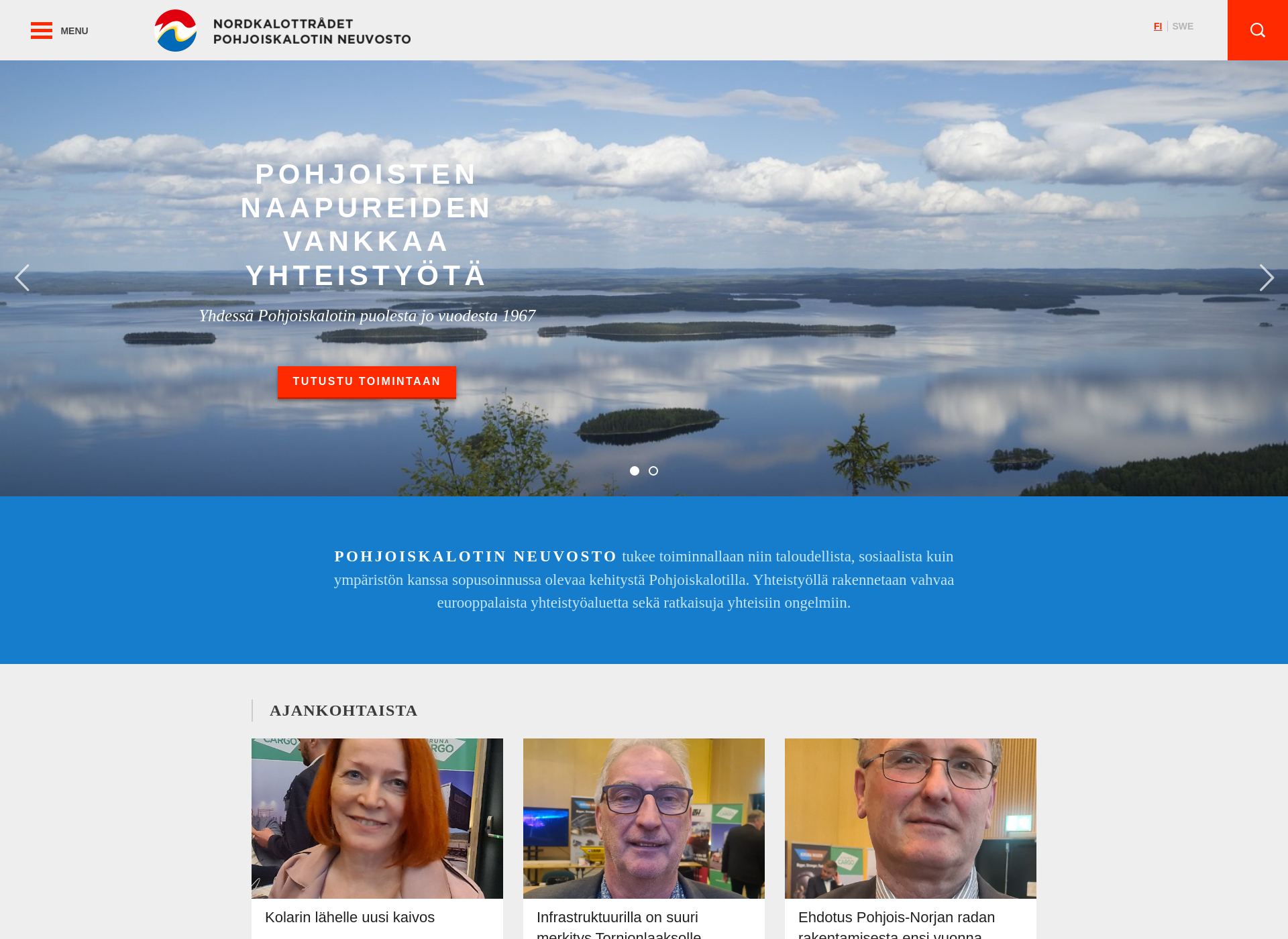 Screenshot for pohjoiskalotinneuvosto.fi