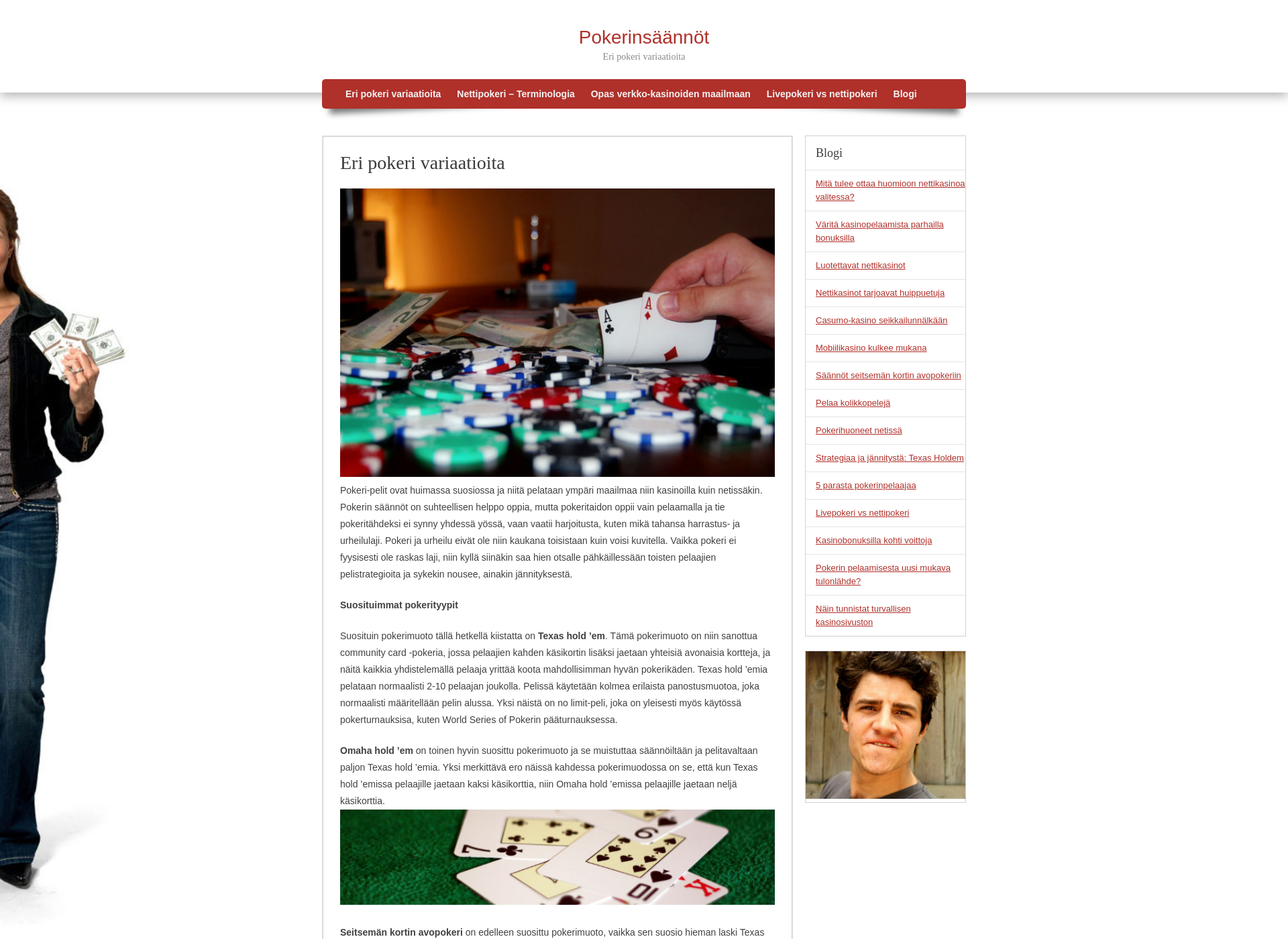 Screenshot for pokerinsäännöt.fi