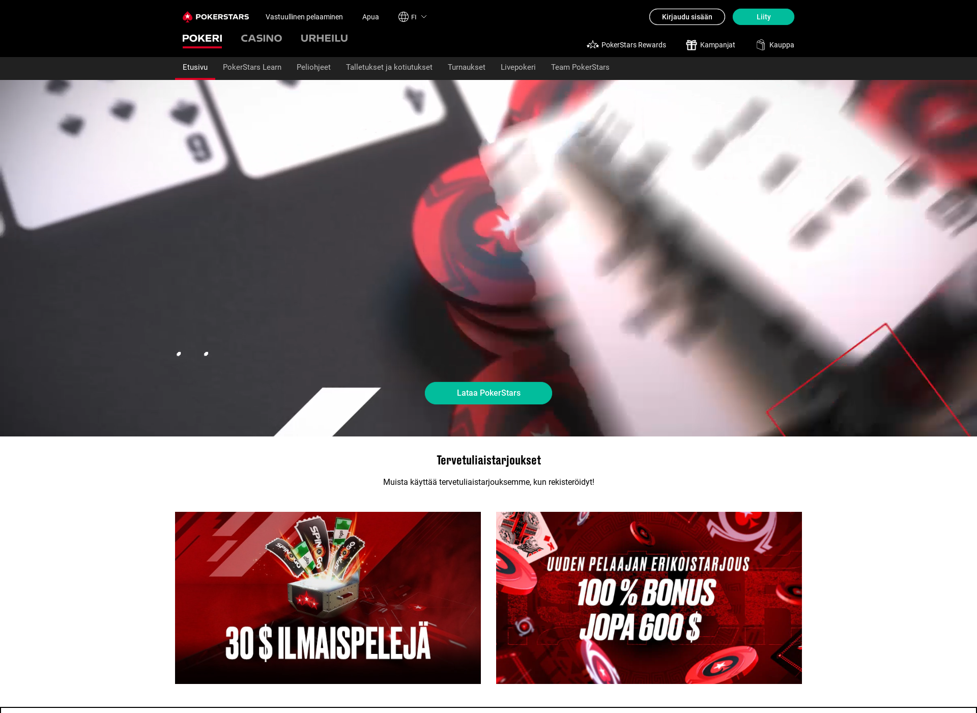 Screenshot for pokerstar.fi