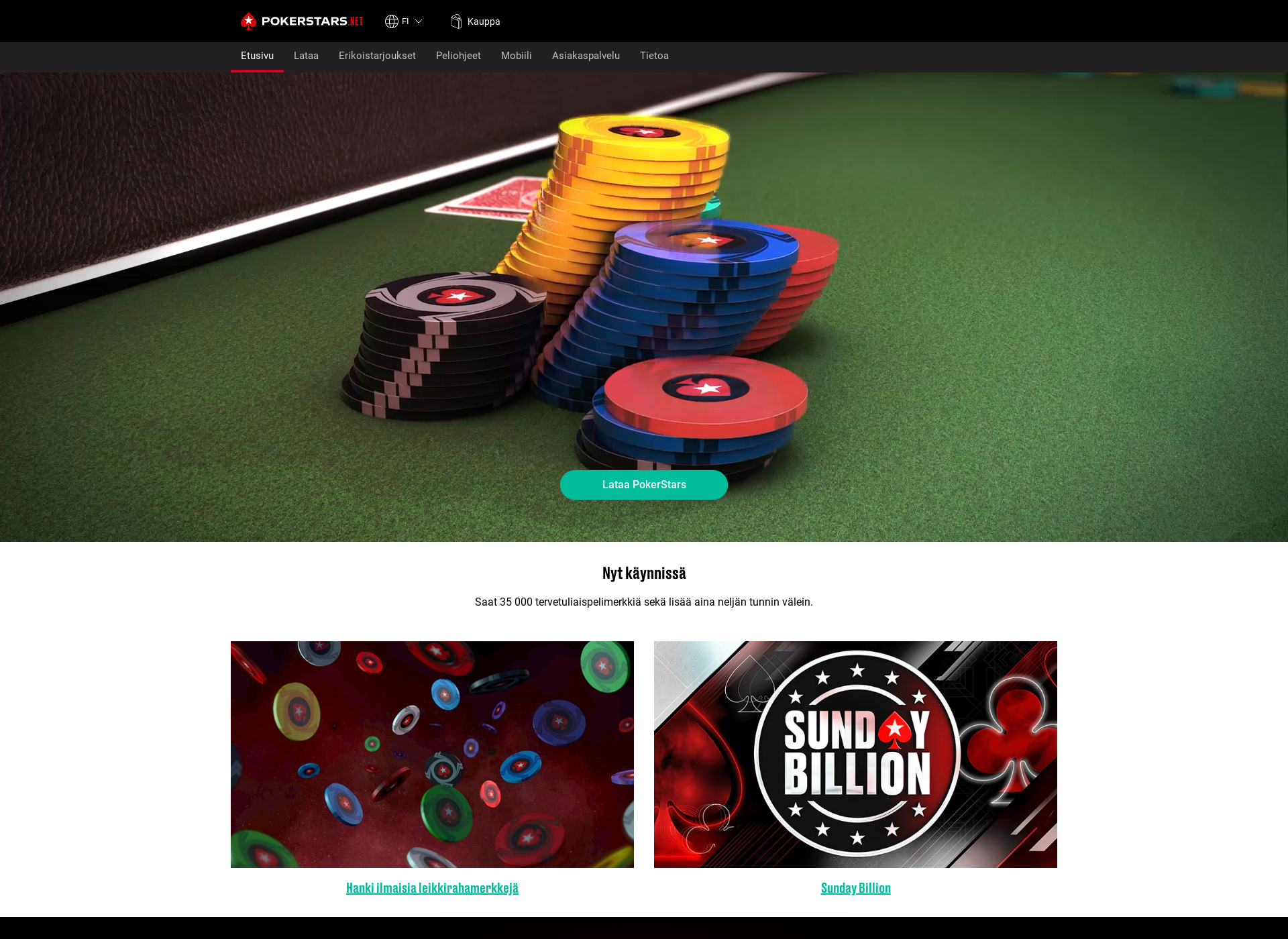 Screenshot for pokerstars.fi