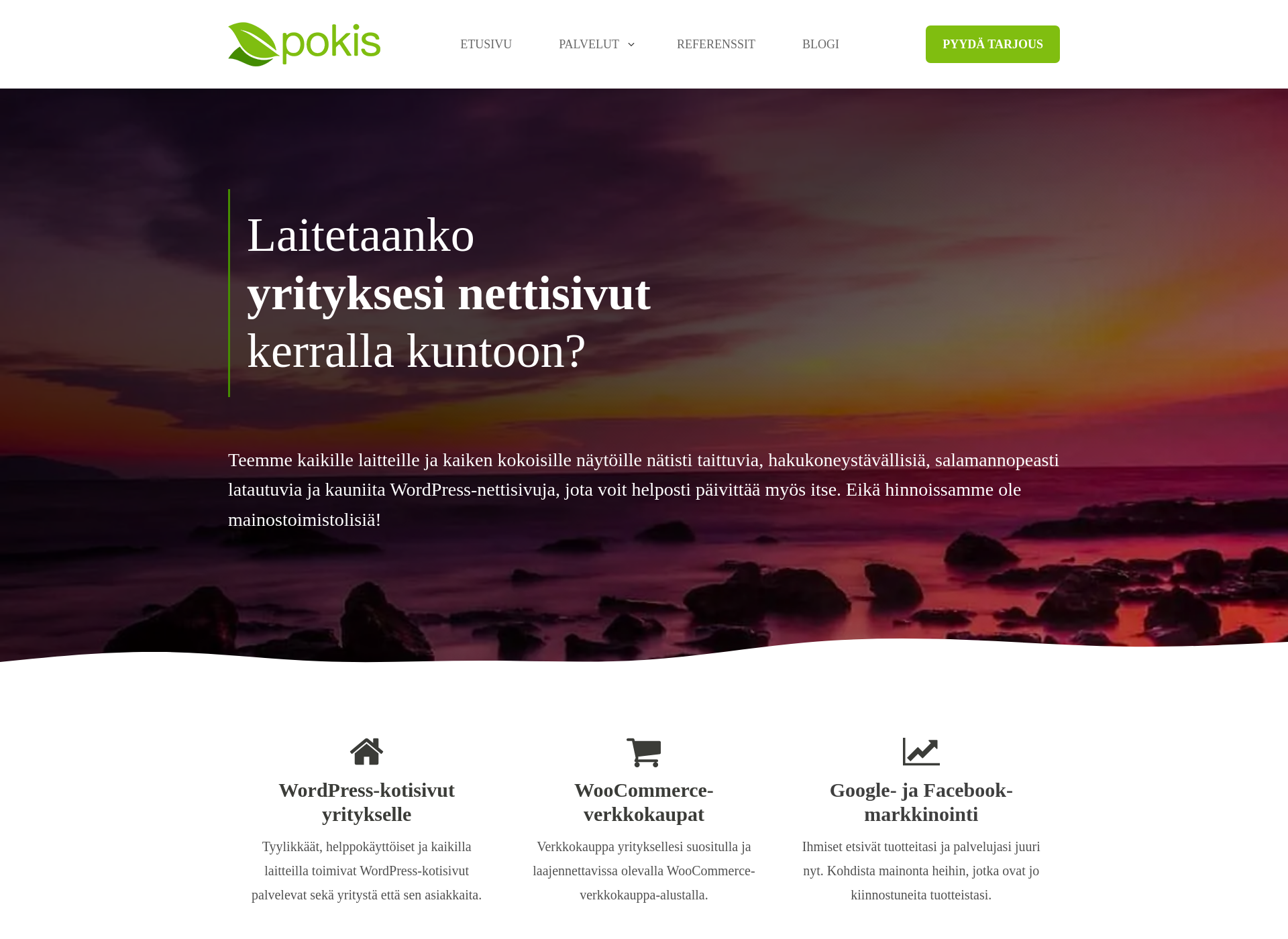 Skärmdump för pokis.fi