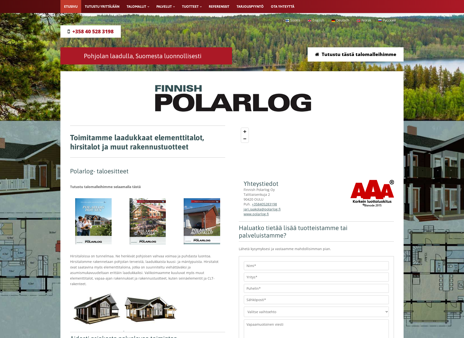 Skärmdump för polarlog.fi
