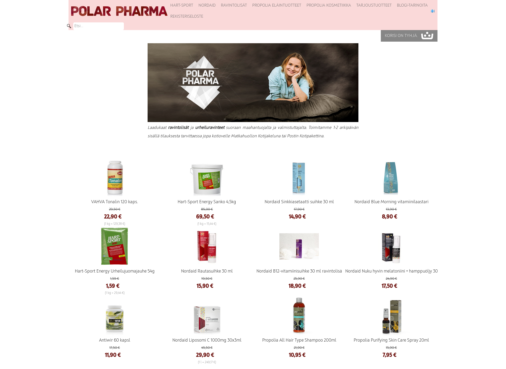 Screenshot for polarpharma.fi