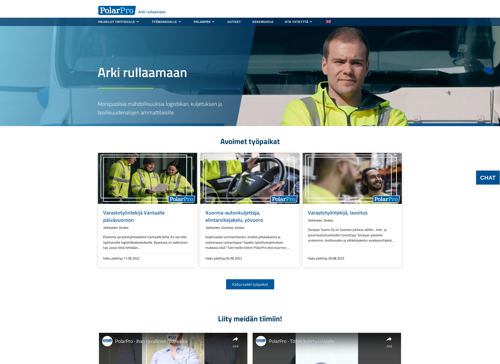 Näyttökuva polarpro.fi