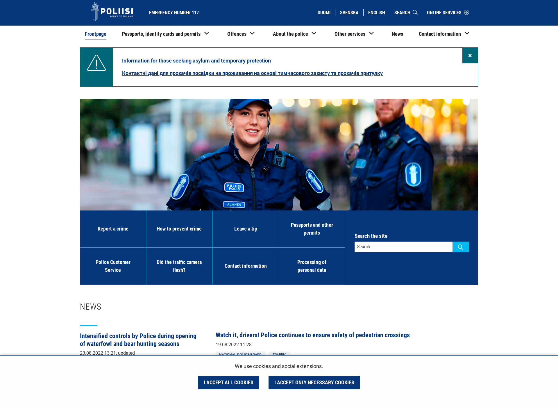 Skärmdump för police.fi
