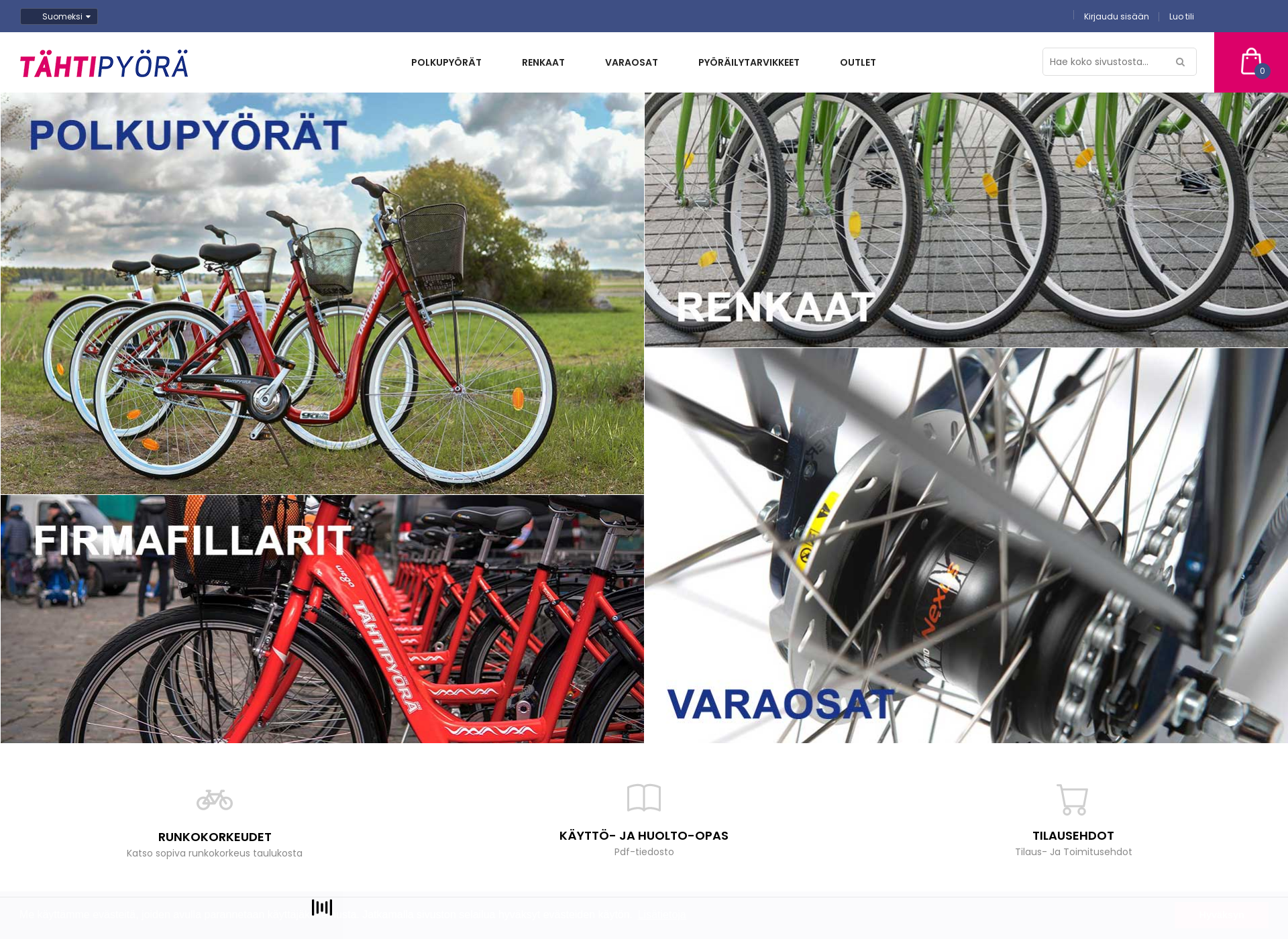 Skärmdump för polkupyörä.fi