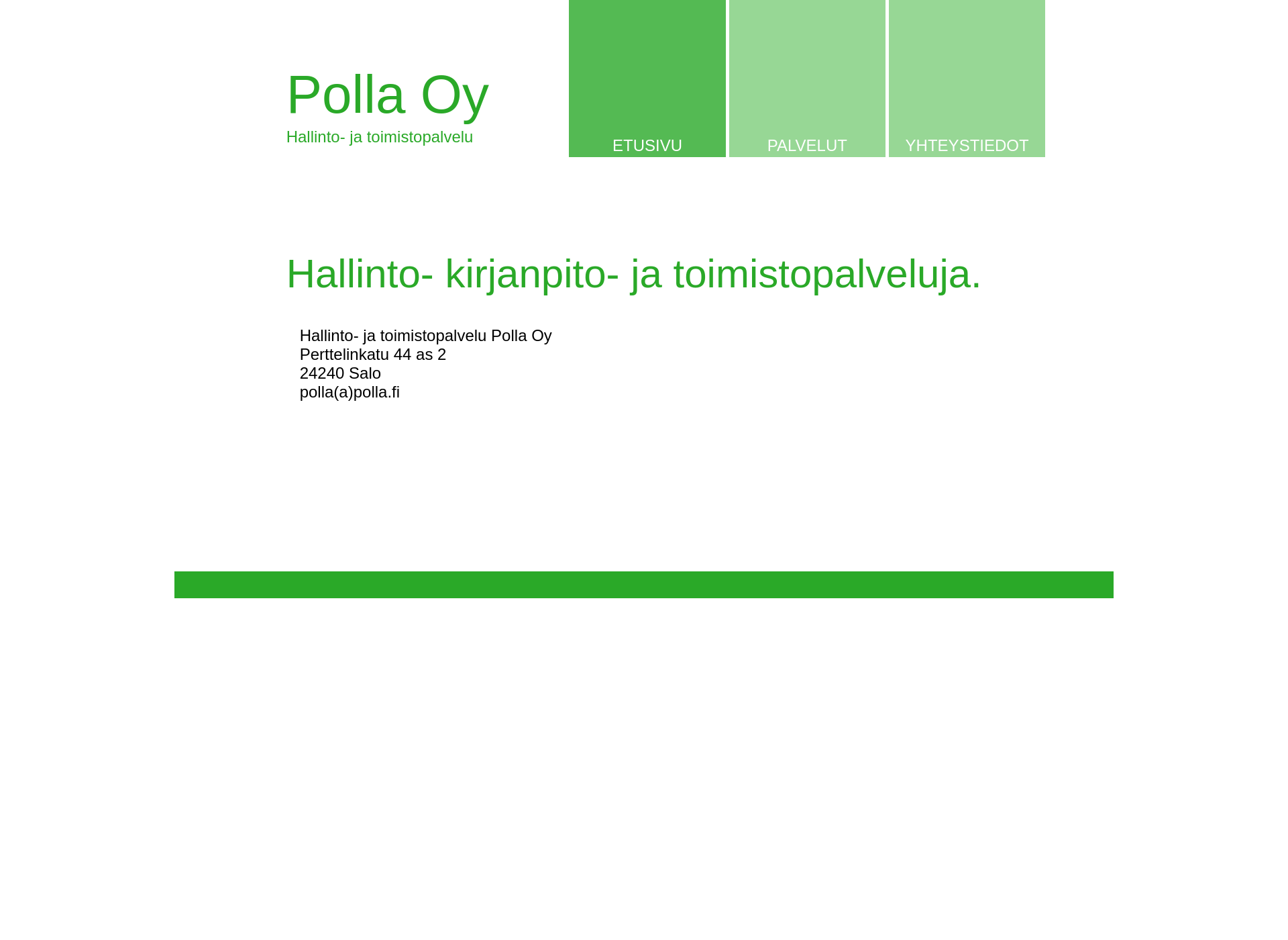 Skärmdump för polla.fi