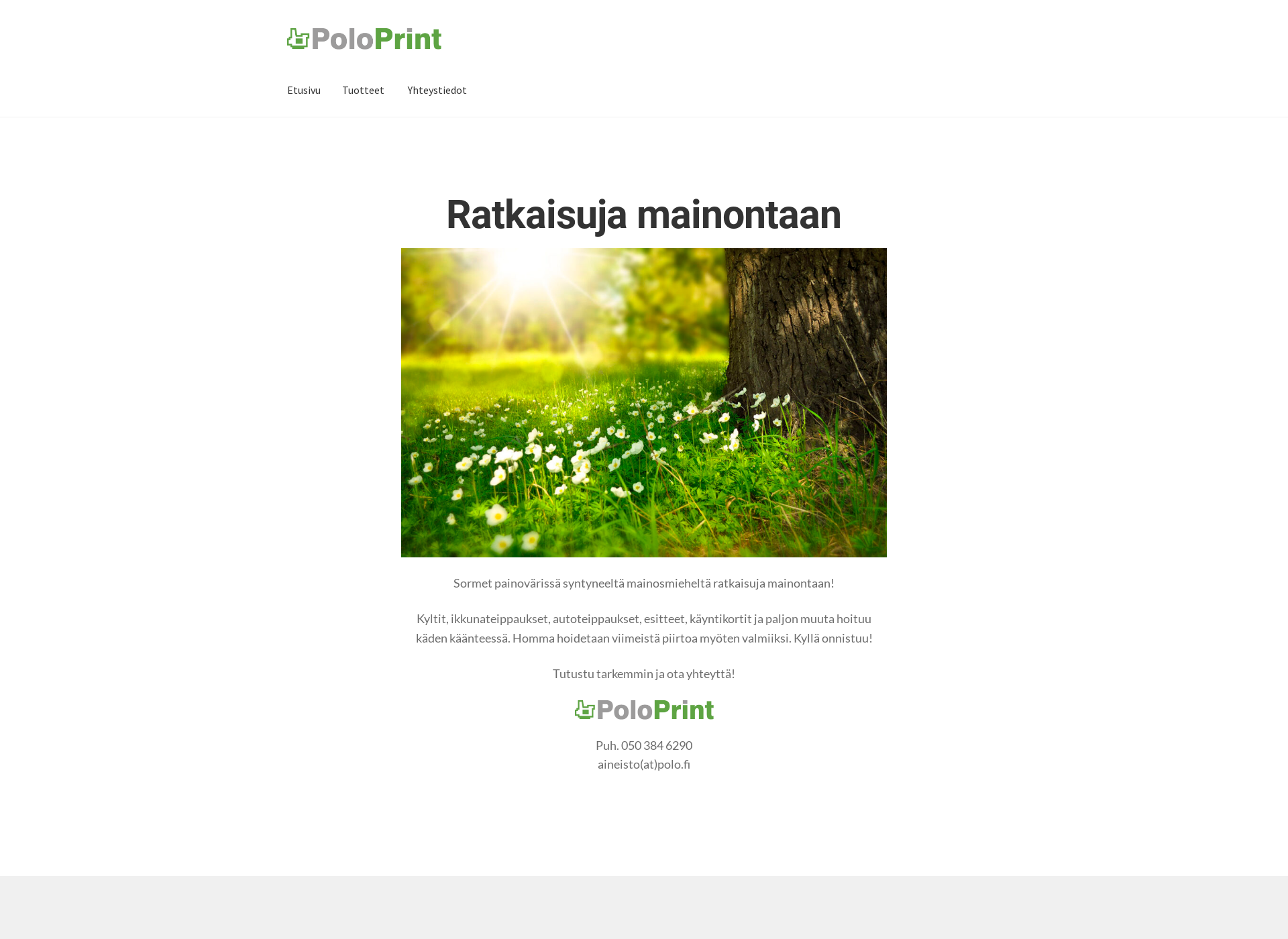 Skärmdump för poloprint.fi