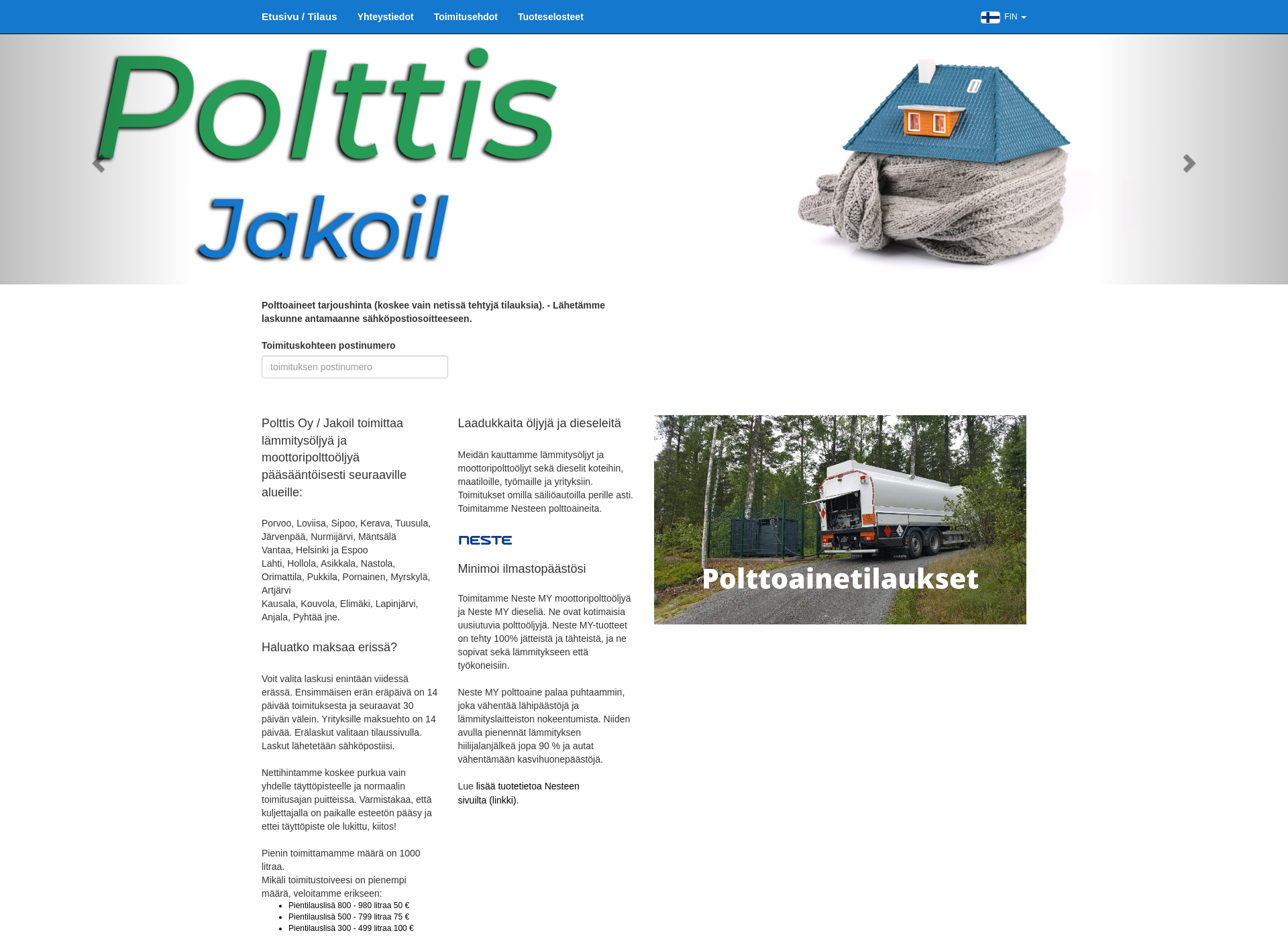 Skärmdump för polttis.fi