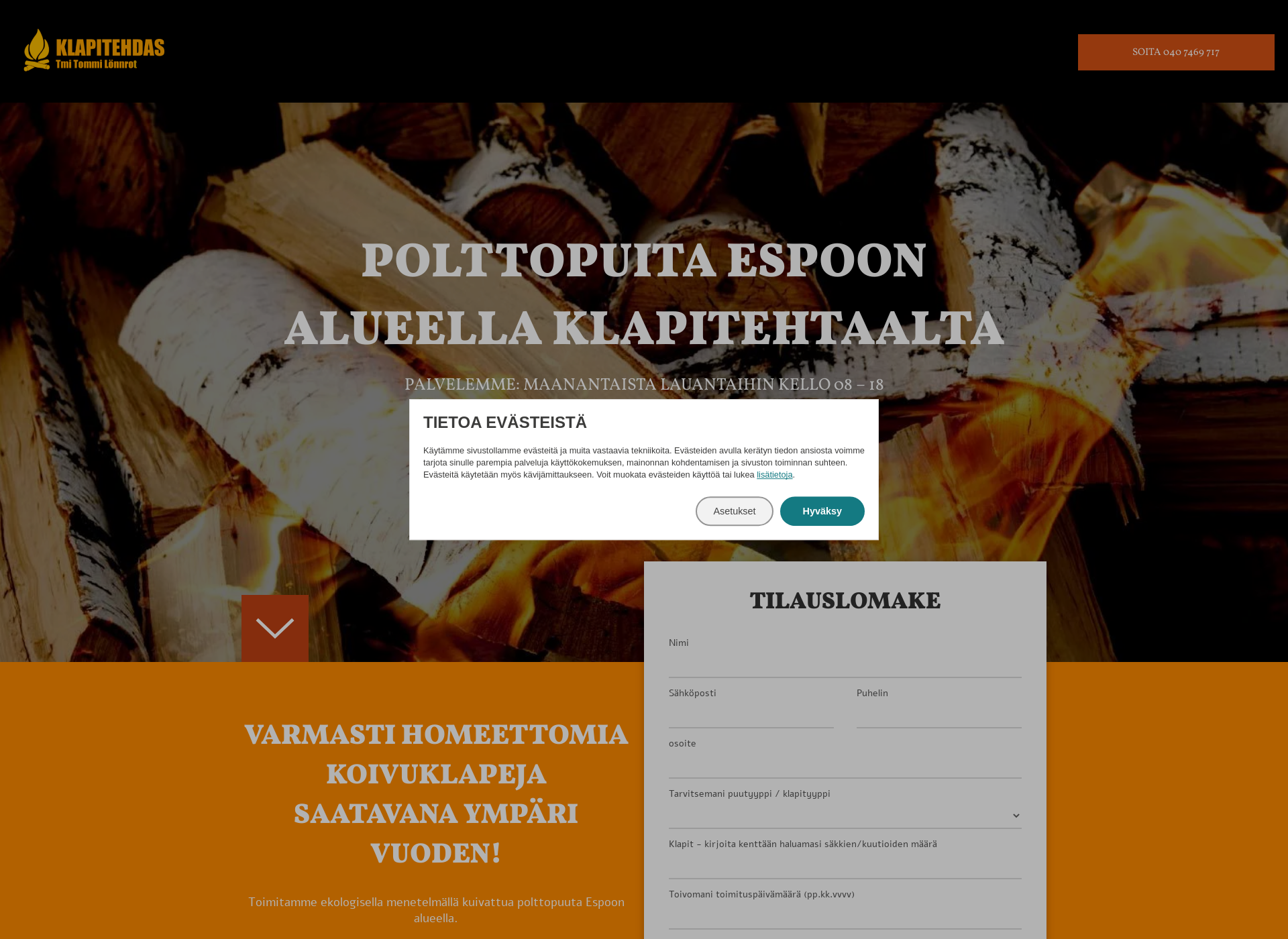 Screenshot for polttopuuespoo.fi