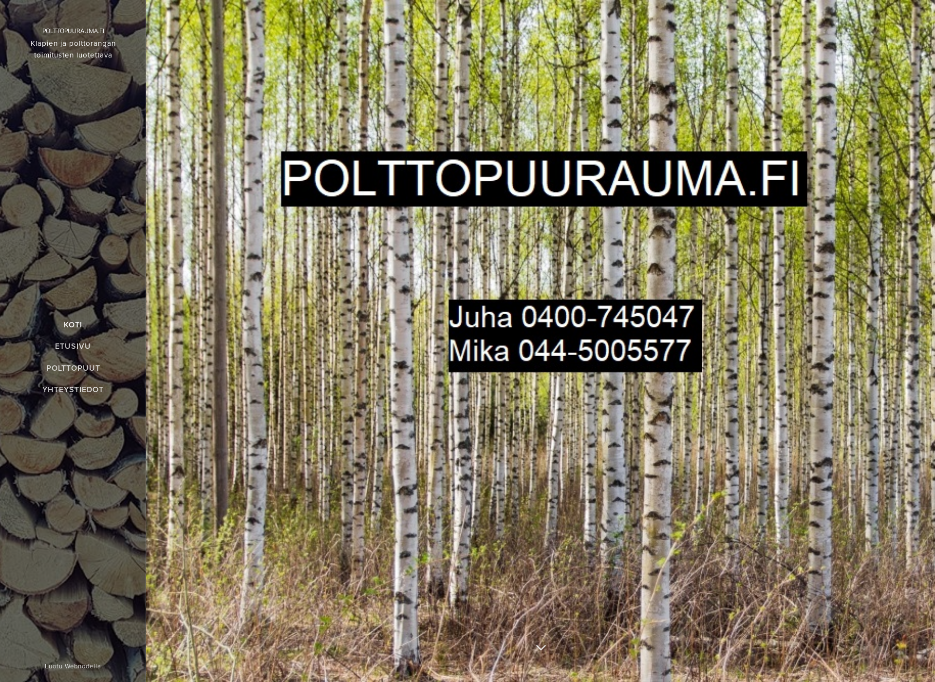 Skärmdump för polttopuurauma.fi