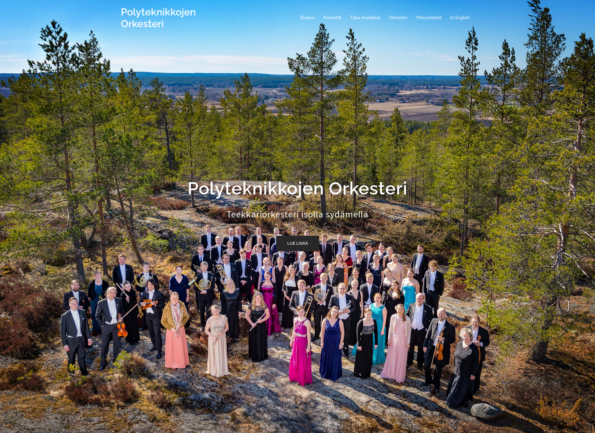 Näyttökuva polyteknikkojenorkesteri.fi
