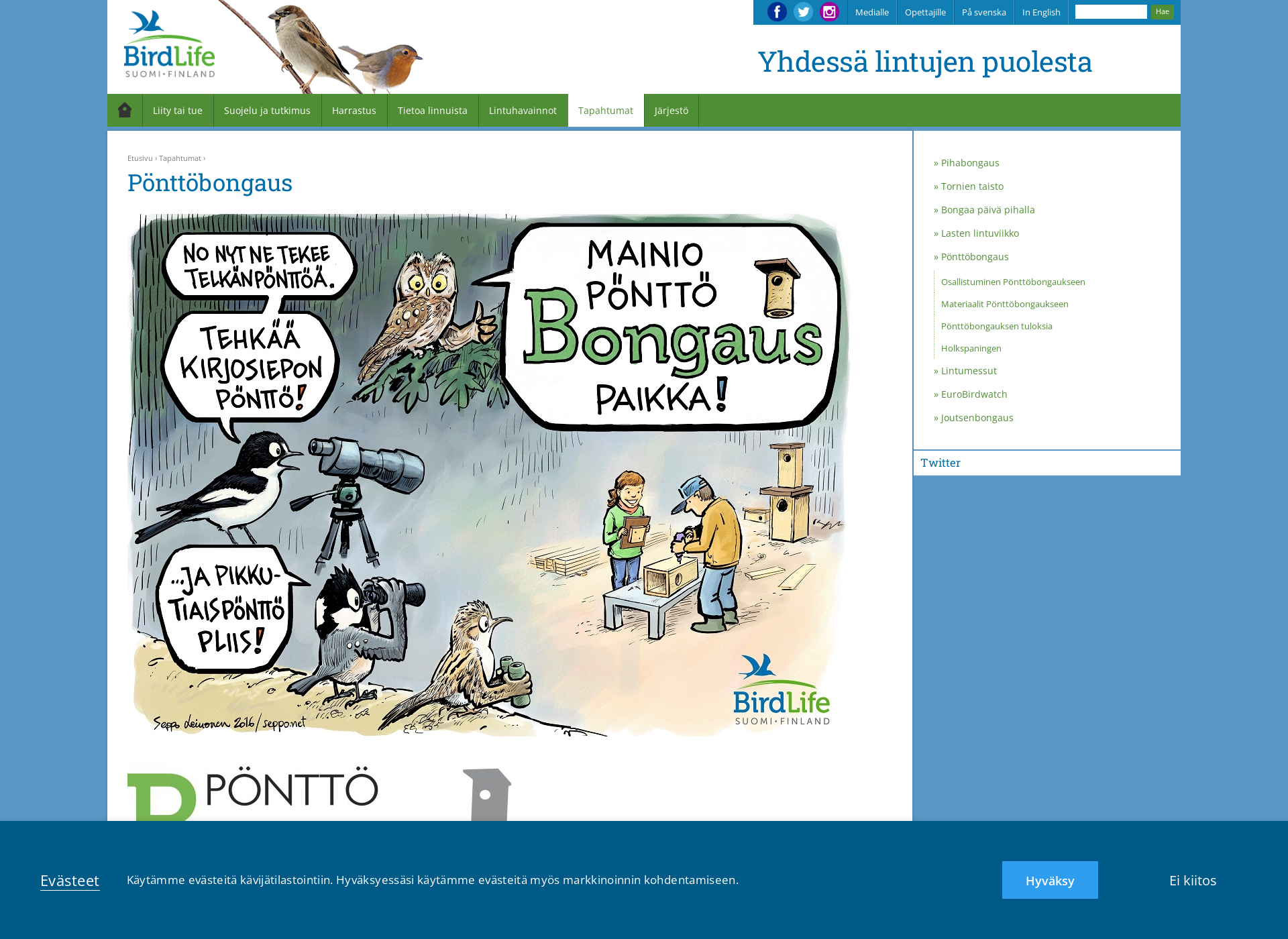 Skärmdump för ponttobongaus.fi