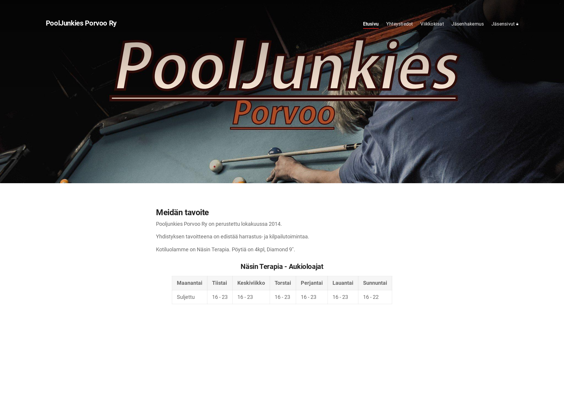 Screenshot for pooljunkies.fi