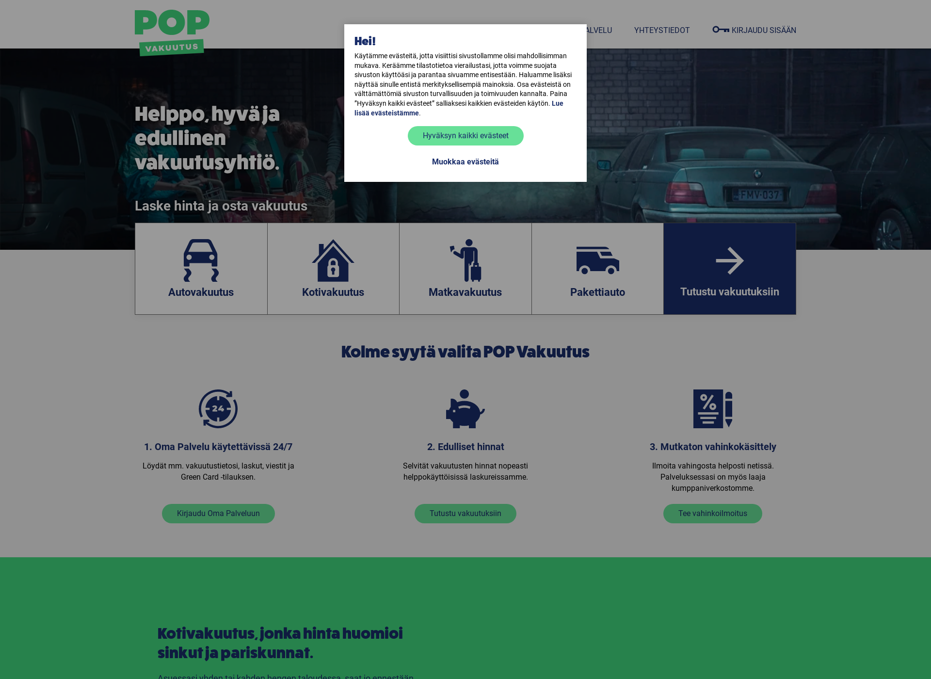 Screenshot for pop-vakuutus.fi